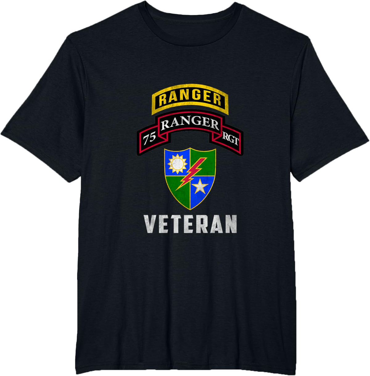 75th Ranger Regiment Veteran Airborne Rangers Military Papa T-Shirt - Black