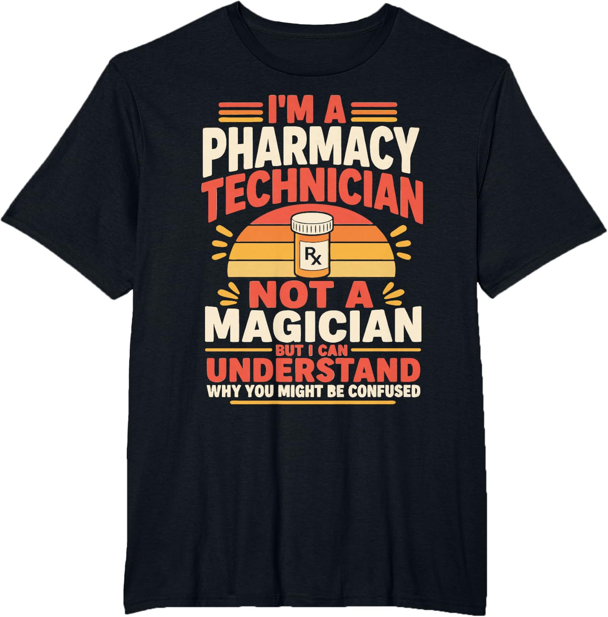 Funny Rx Tech Pharmacy Technician T-Shirt - Black