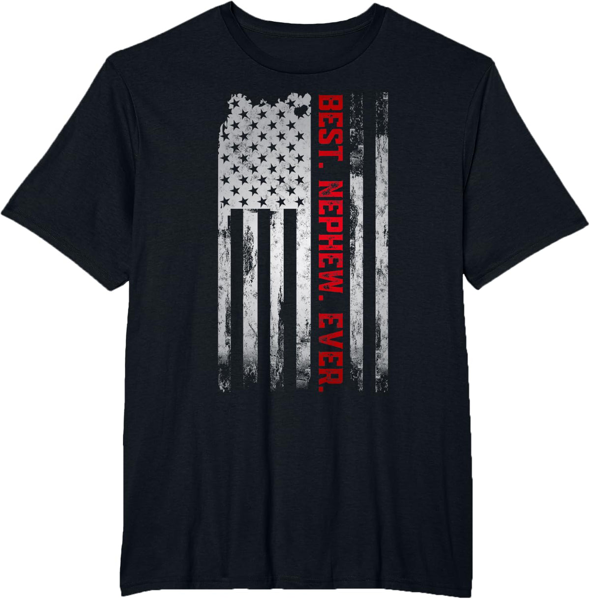 Best Nephew Ever American USA flag Father’s Day gift Nephew T-Shirt - Black