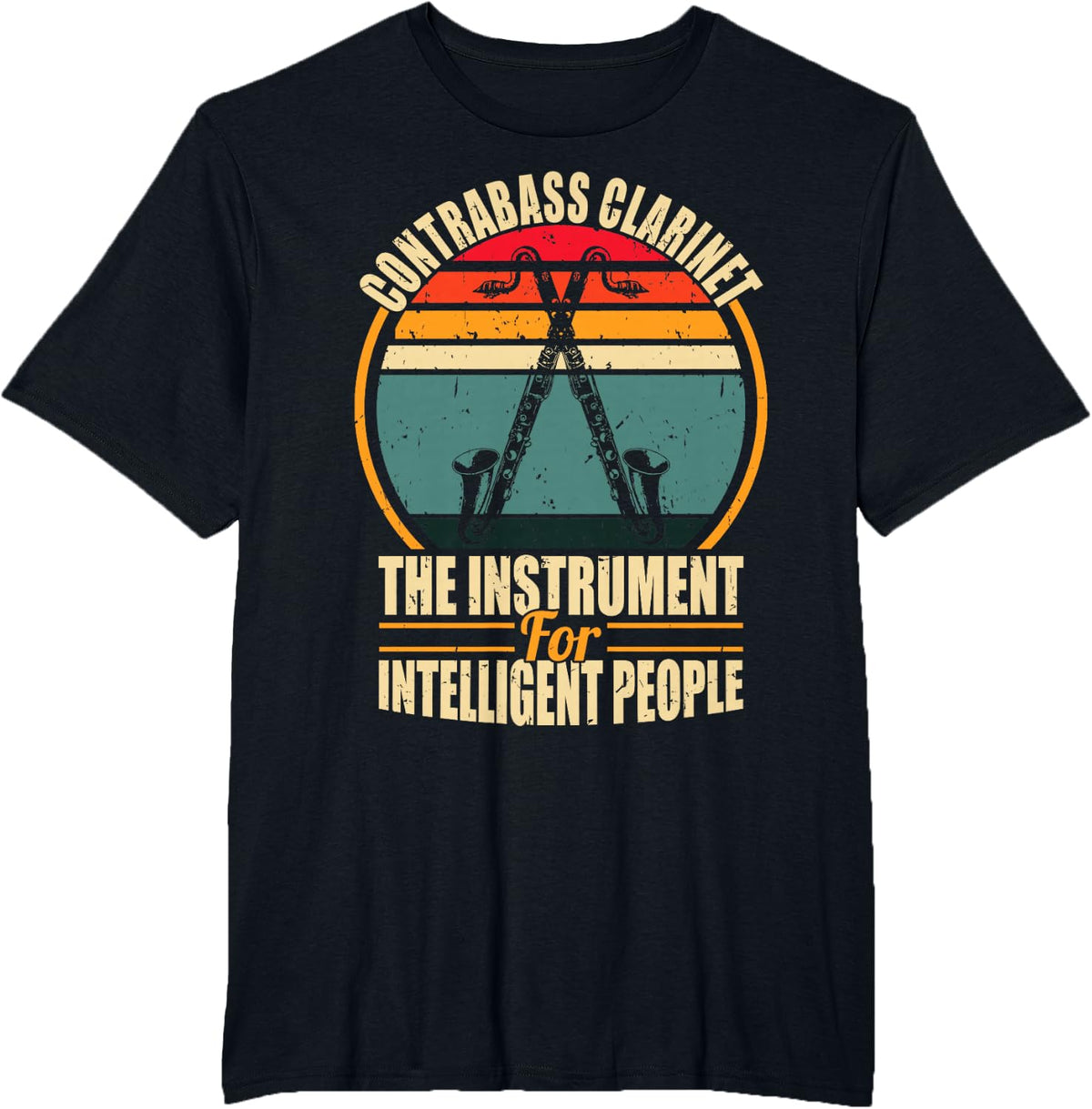 Vintage Contrabass Clarinet Players Gift For A Clarinetist T-Shirt - Black