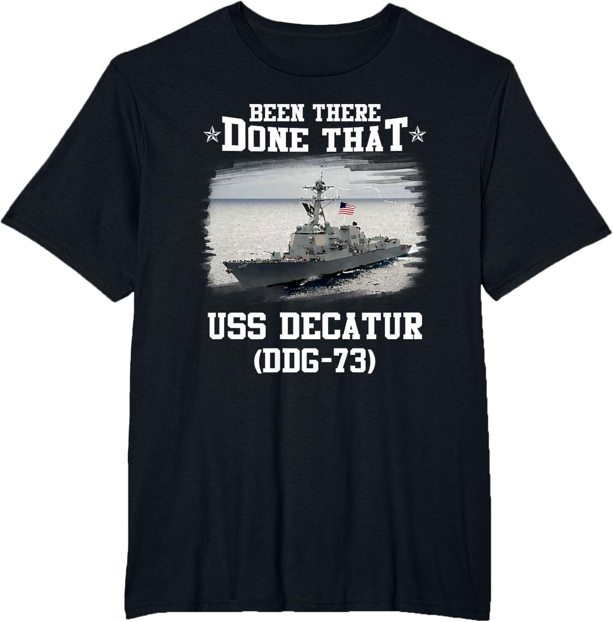 USS Decatur DDG-73 Veterans Day Father Day Gift T-Shirt - Black