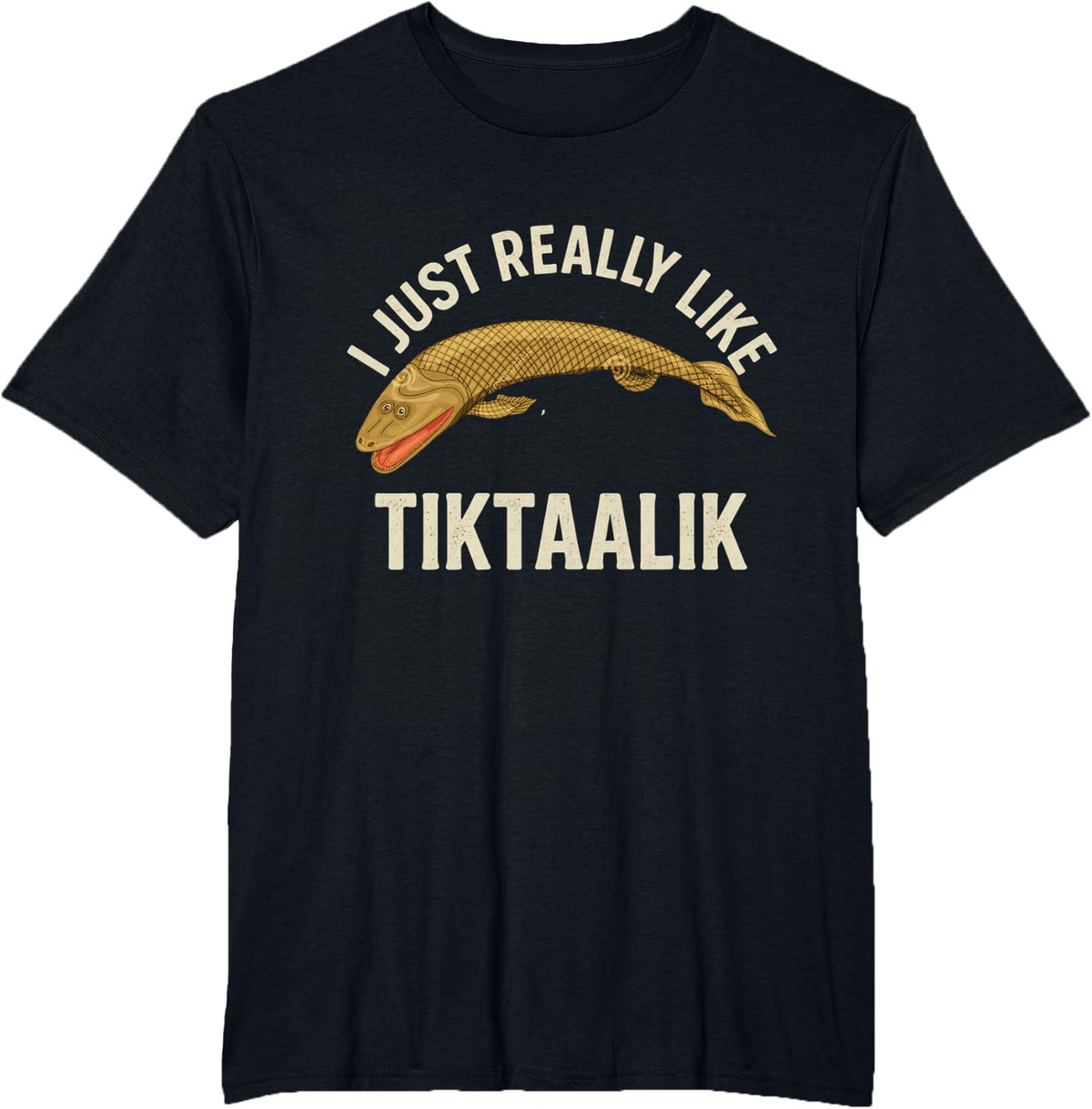 Tiktaalik Prehistoric Fish Paleontology Science Nerd T-Shirt - Black