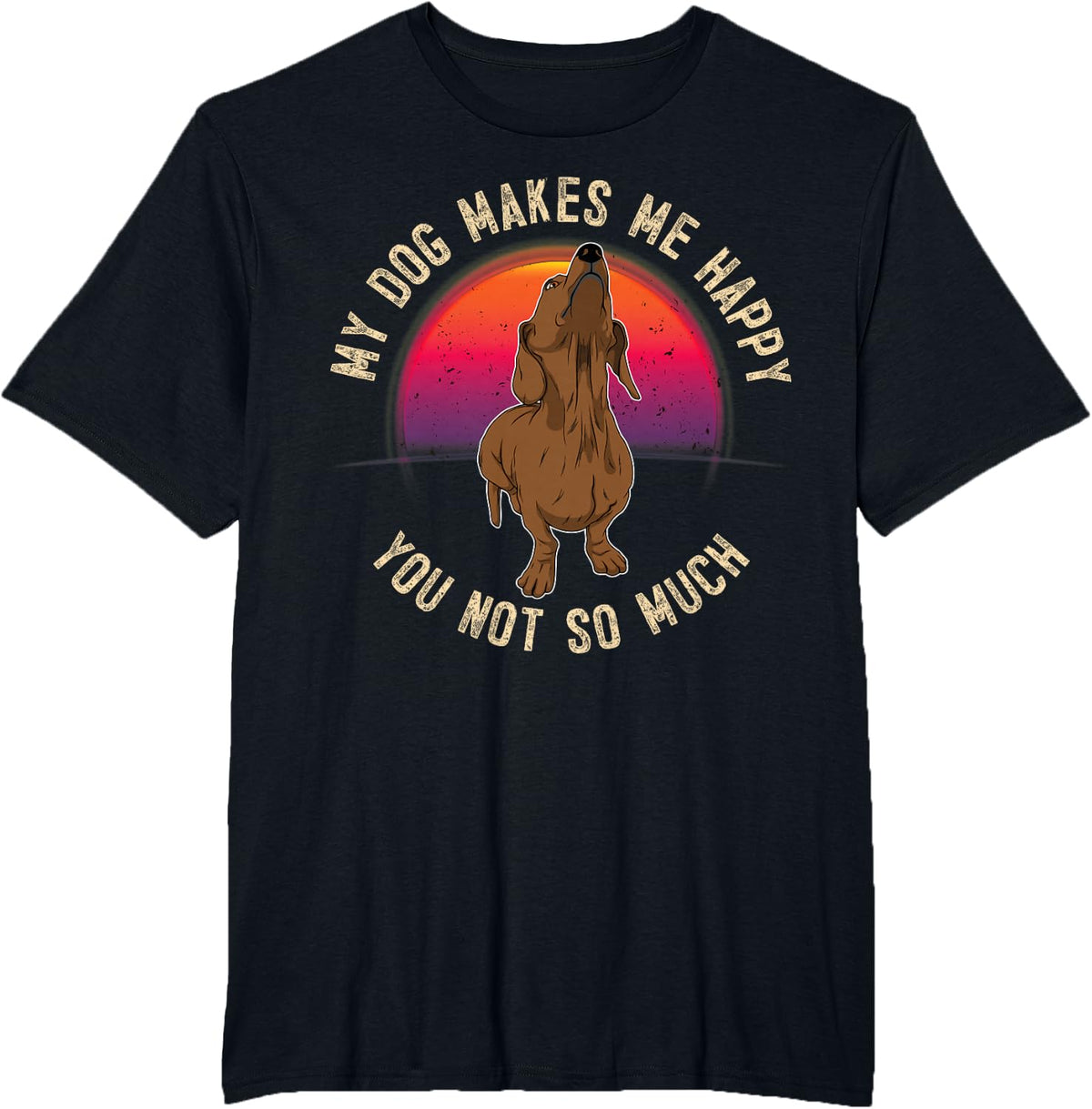 Dachshund Doxie Wiener Sausage Dog T-Shirt - Black