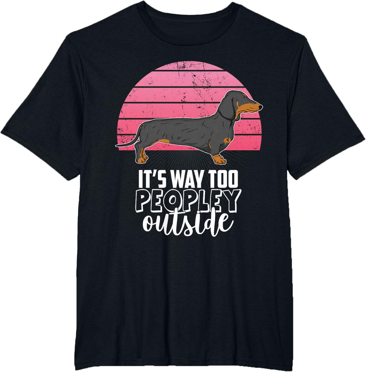 Dachshund Wiener Doxen Dog Vintage T-Shirt - Black