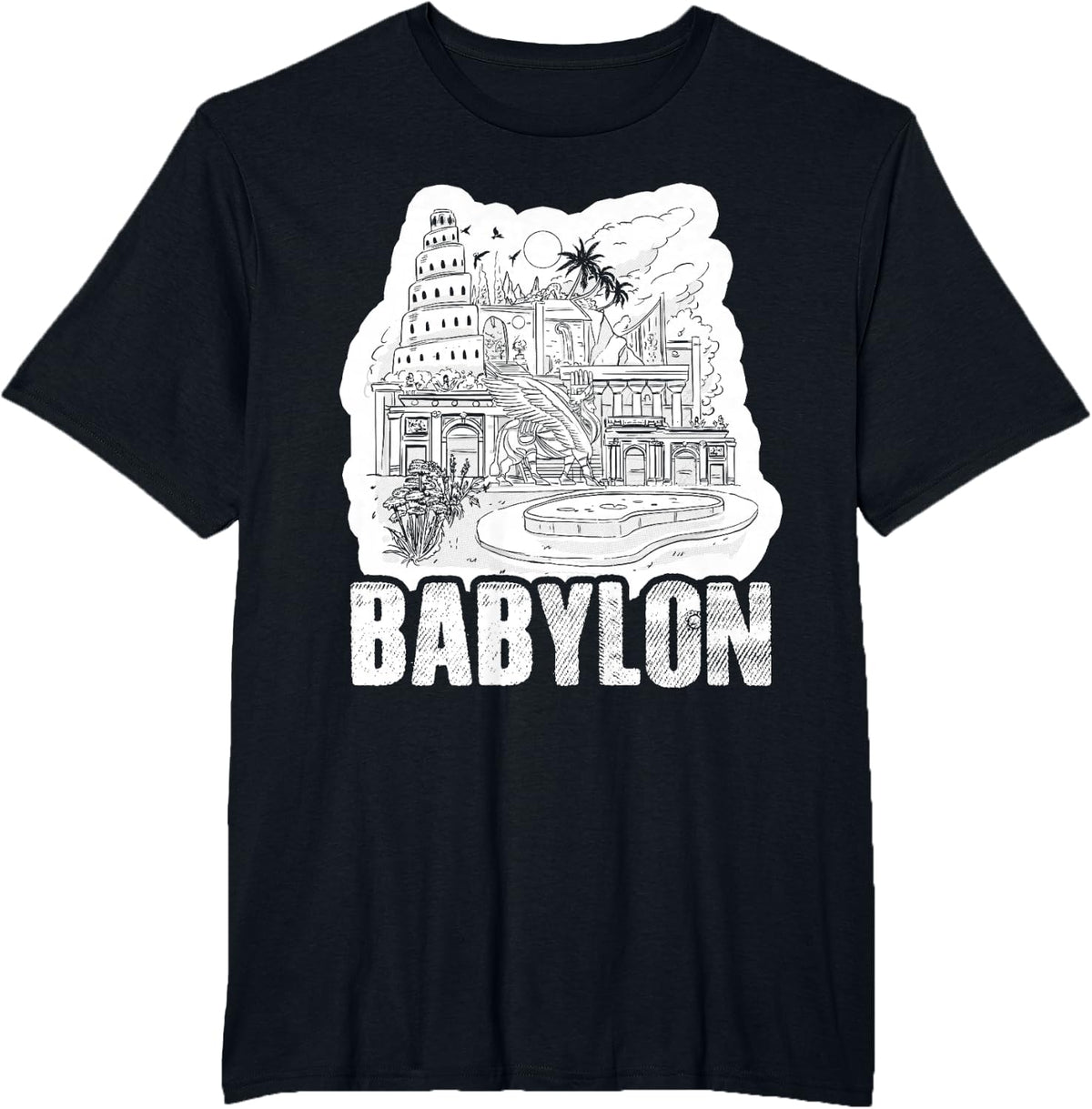 Babylon Gate Mesopotamia Ancient City History Lover Teacher T-Shirt - Black