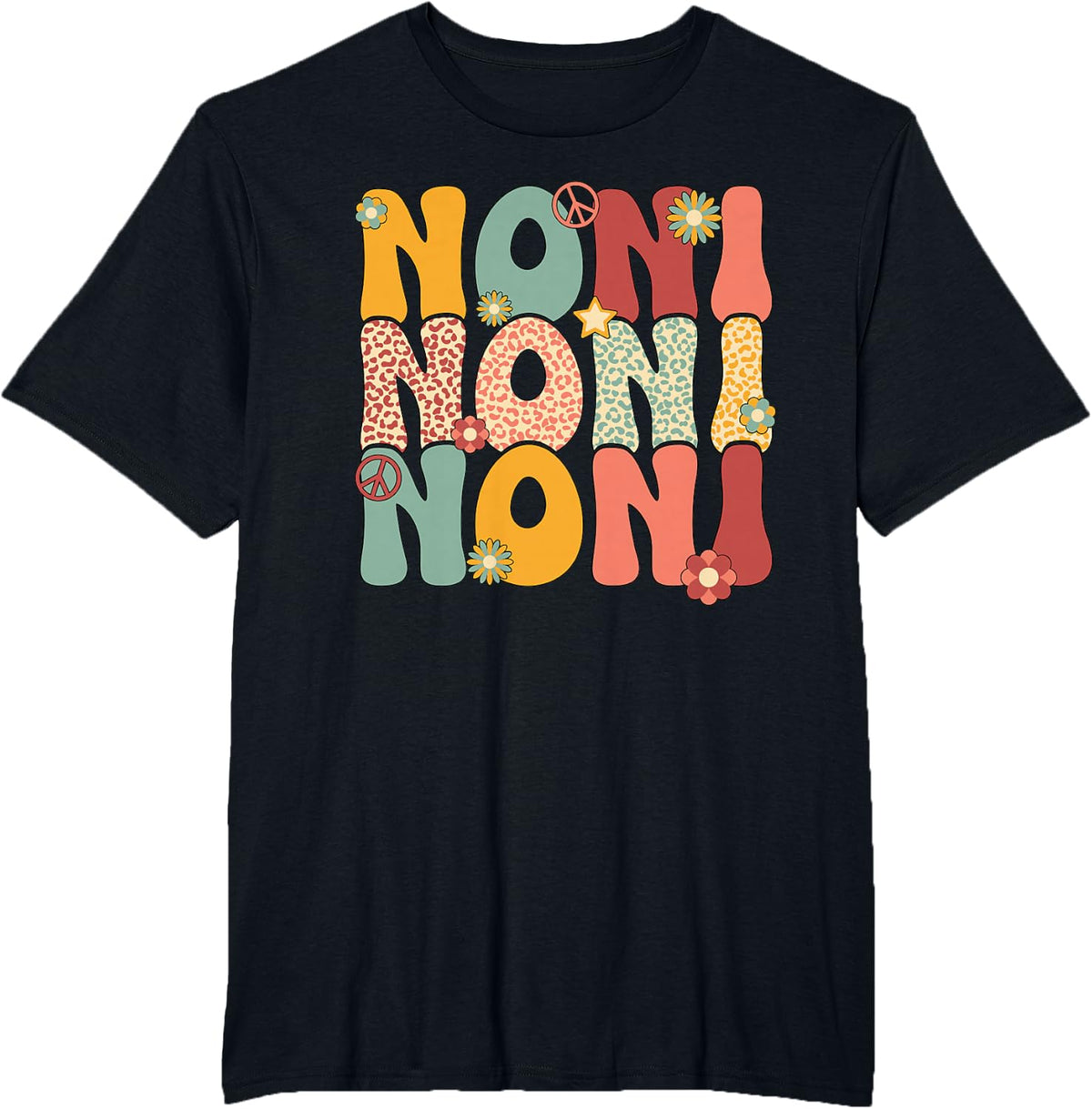 Noni Grandma Groovy Noni Grandmother T-Shirt - Black