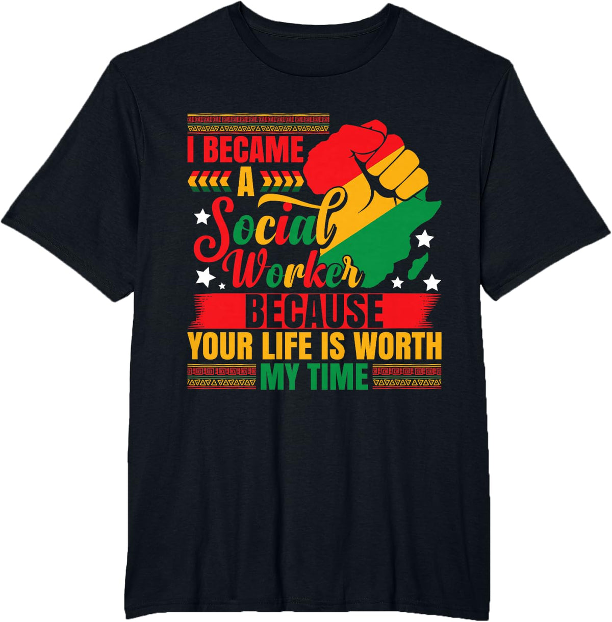 Social Worker Month Black Social Worker T-Shirt - Black