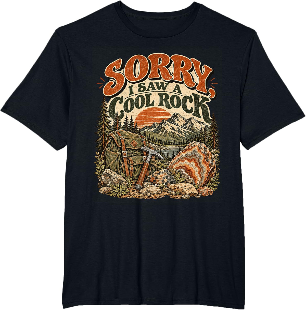 Rockhounder Geologist Funny Rock Collector T-Shirt - Black