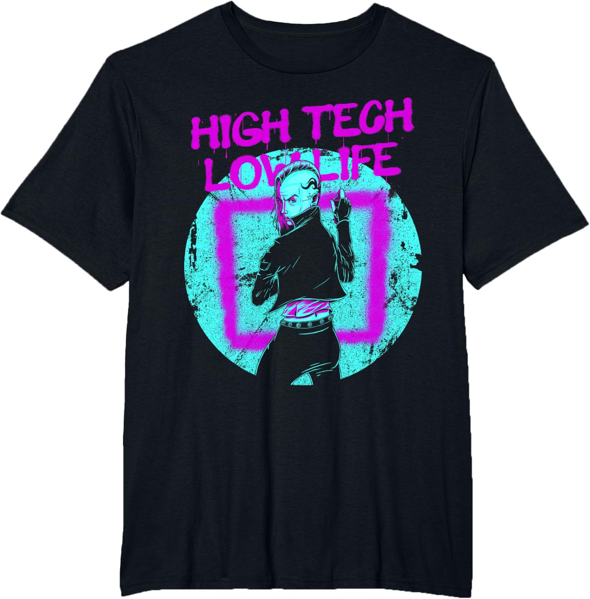 Cyberpunk High Tech Low Life Japanese Aesthetic Futuristic T-Shirt - Black