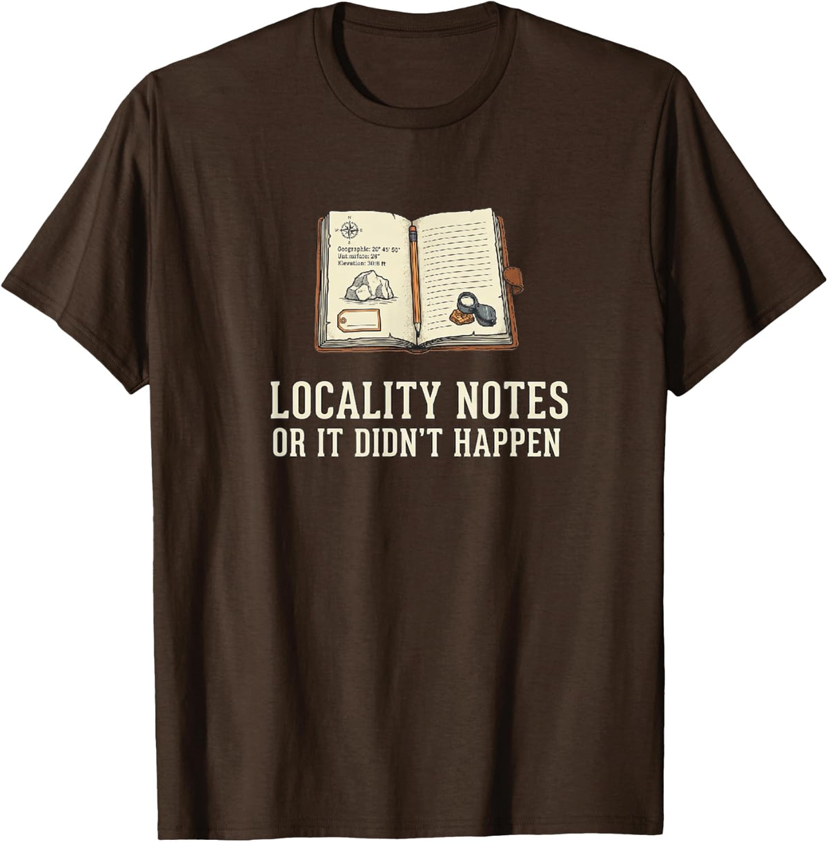 Rockhound Locality Notes T-Shirt - Brown