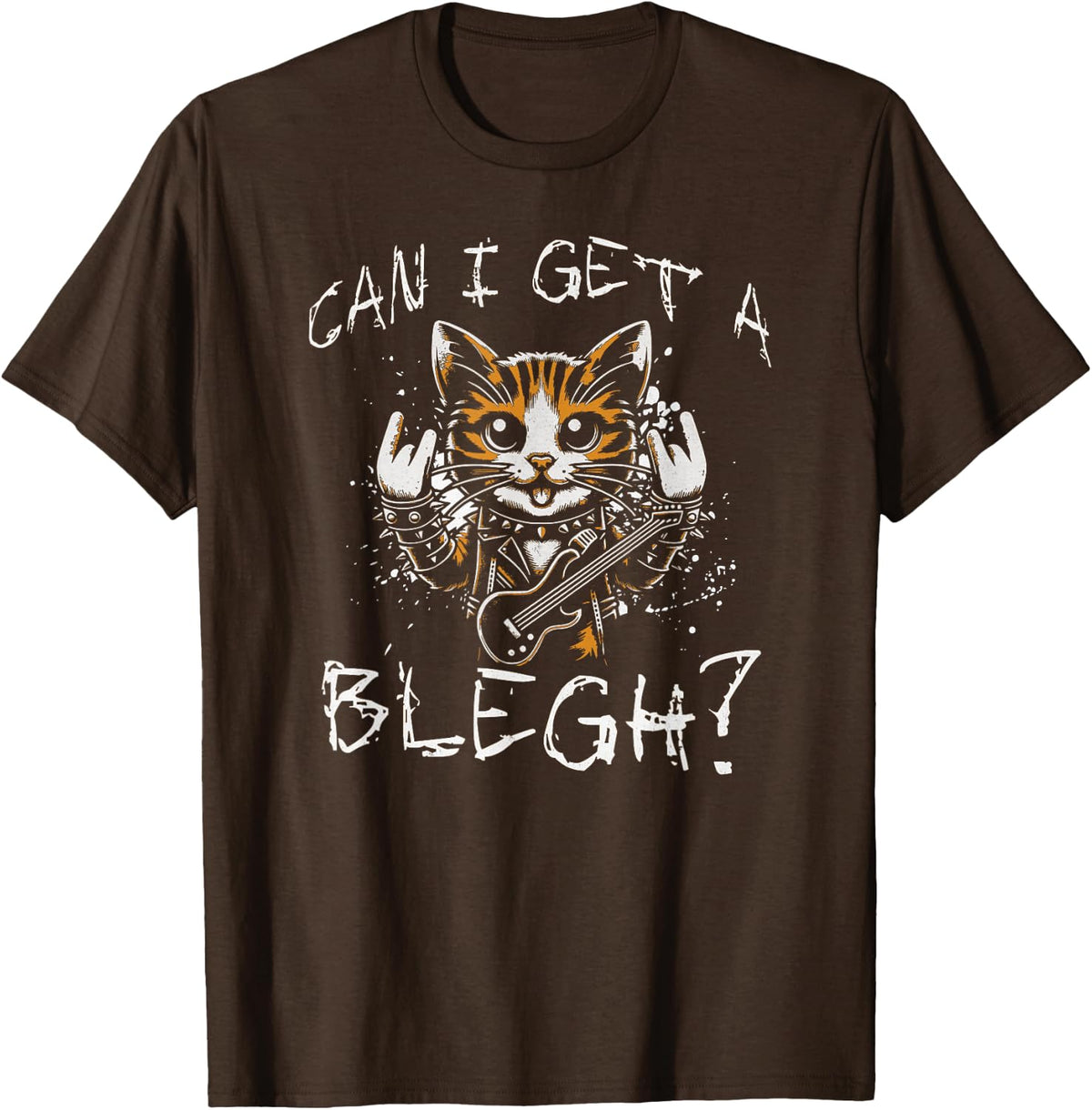 Can I get a Blegh Metalcore Deathcore Heavy Metal Head T-Shirt - Brown
