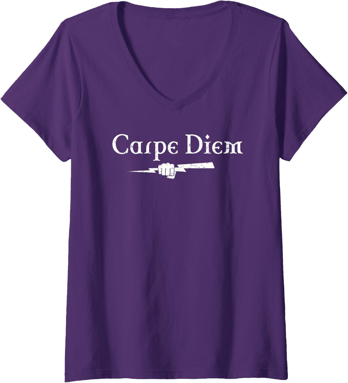 Women's Carpe Diem Celtic Lightning Bolt V-Neck T-Shirt - Purple