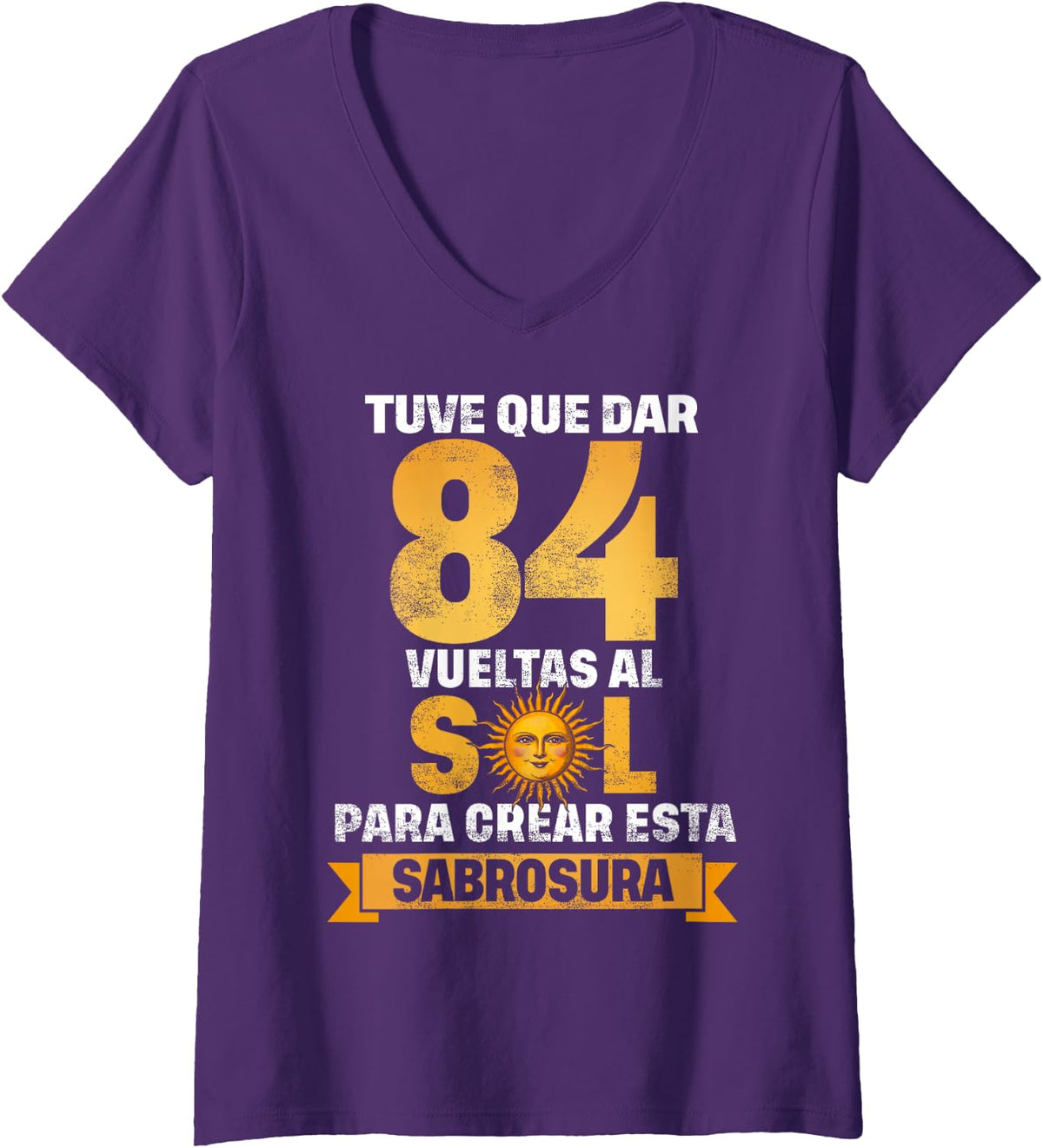 Women's 84th Birthday Gift for Men in Spanish Regalo cumpleanos 84 V-Neck T-Shirt - Purple