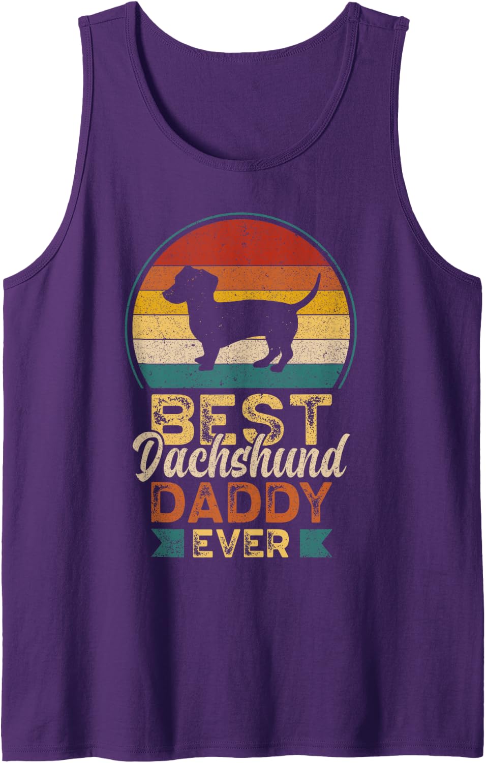 Mens Best Dachshund Daddy Ever, Father's Day, Wiener Dog Dad Tank Top - Purple