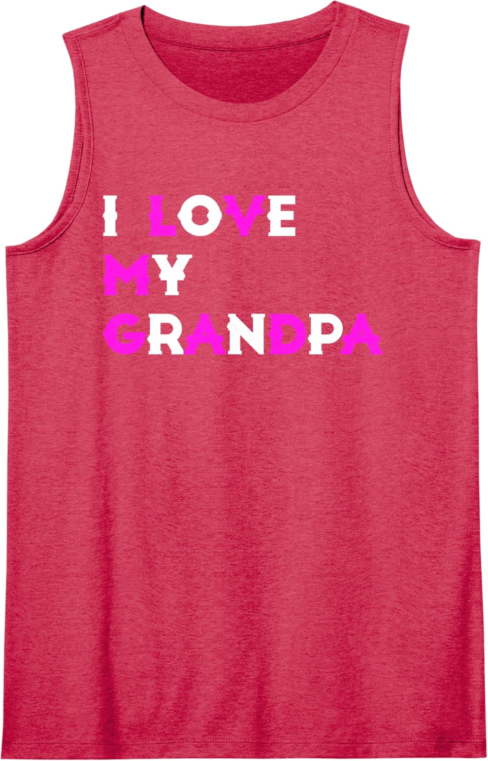 I Love My Grandpa Kids Youth Girls Toddler Granddaughter Kid Sleeveless Tank Top - Red