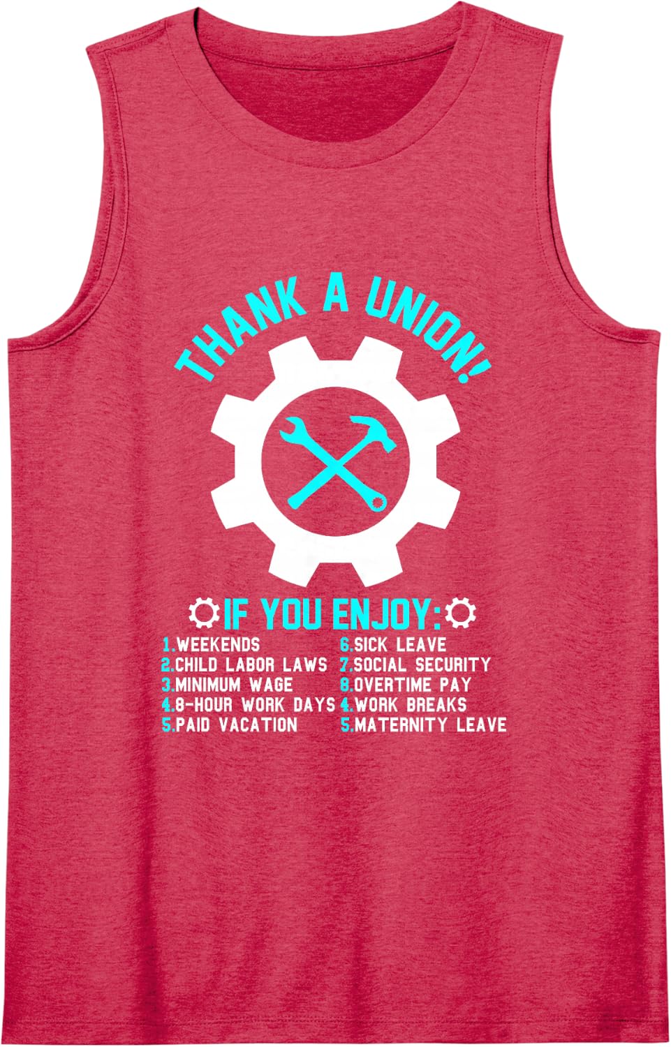 Thank a Union Labor Day tee for Women/Men Happy Labor Day Sleeveless Tank Top - Red