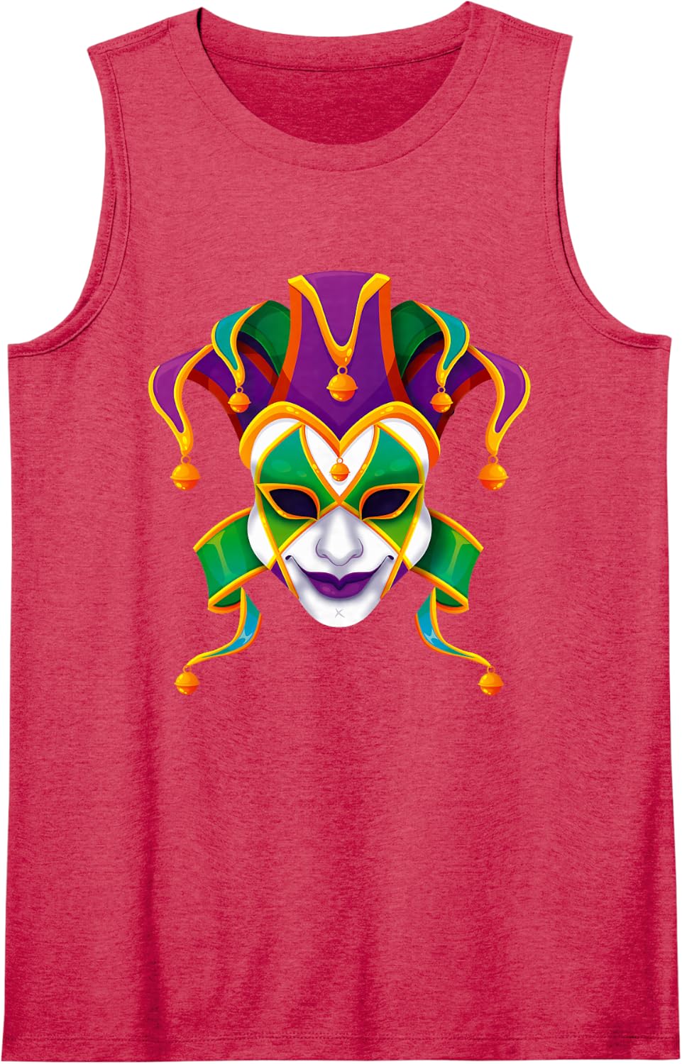 Mardi Gras Masquerade Mardi Parade Costume Mens & Womens Sleeveless Tank Top - Red