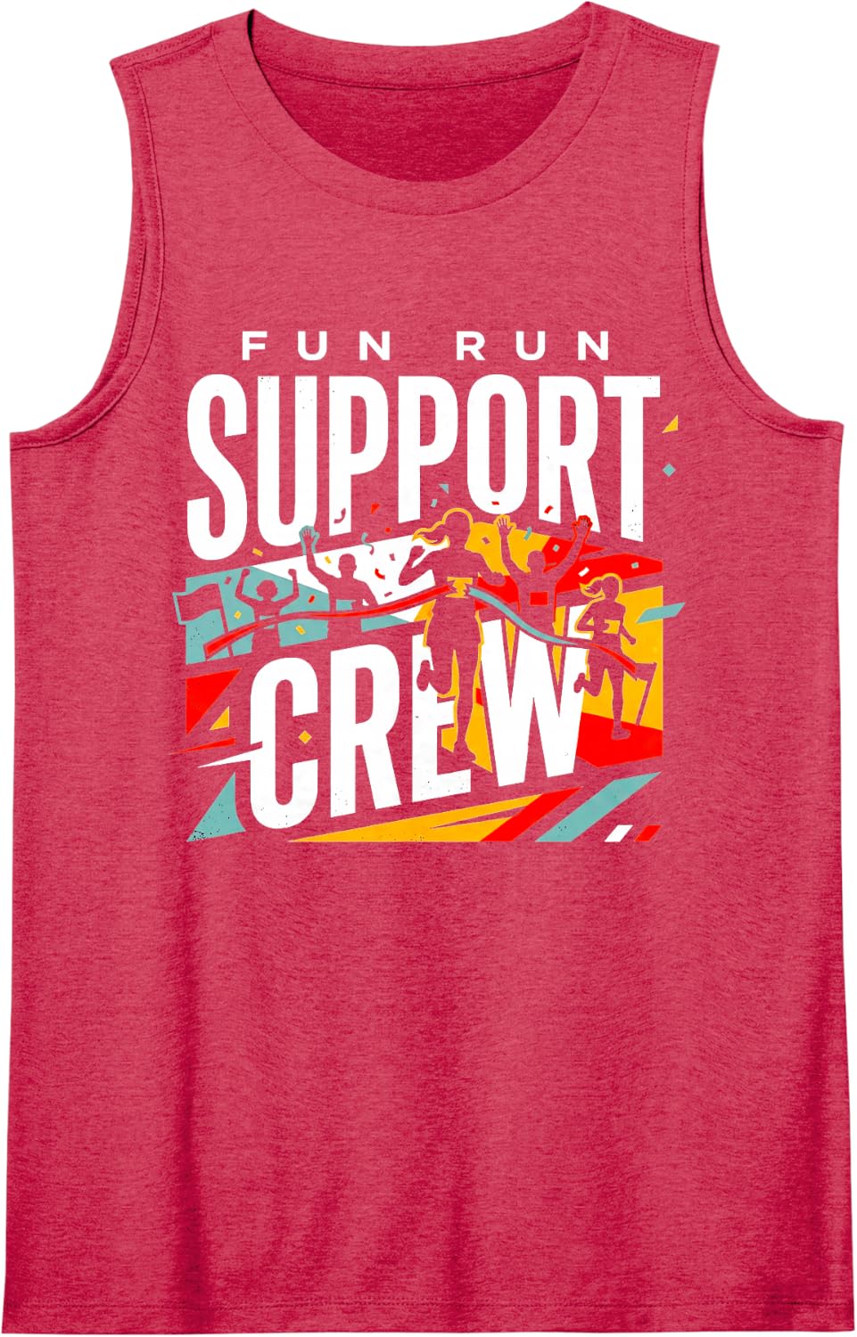 Fun Run Support Crew s Marathon 5K s Family Cheer Sleeveless Tank Top - Red