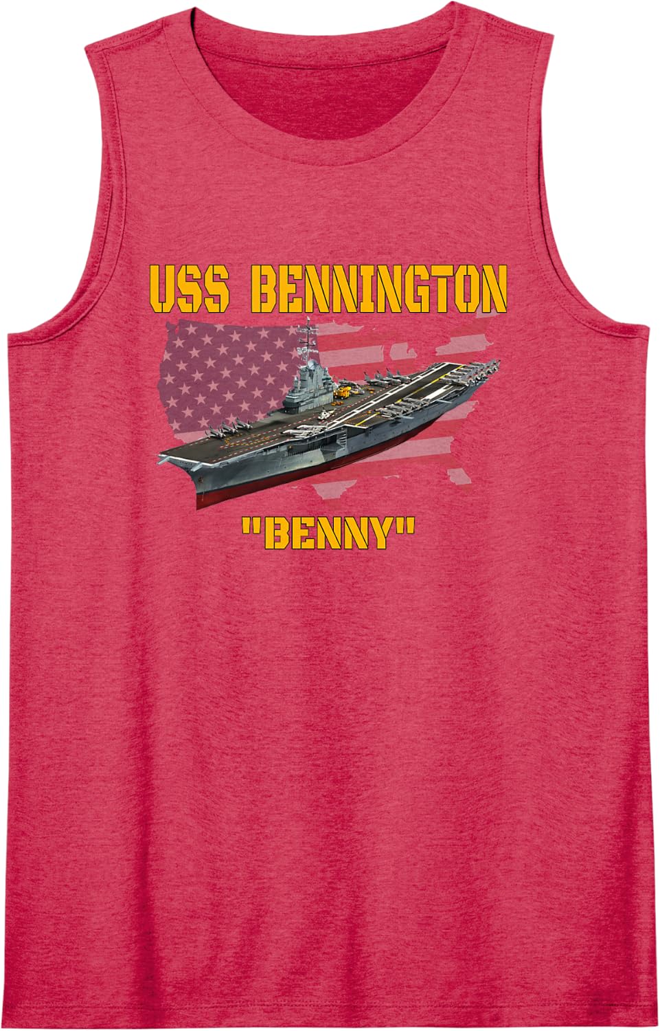 USS Bennington Aircraft Carrier Veterans Day Father Grandpa Sleeveless Tank Top - Red