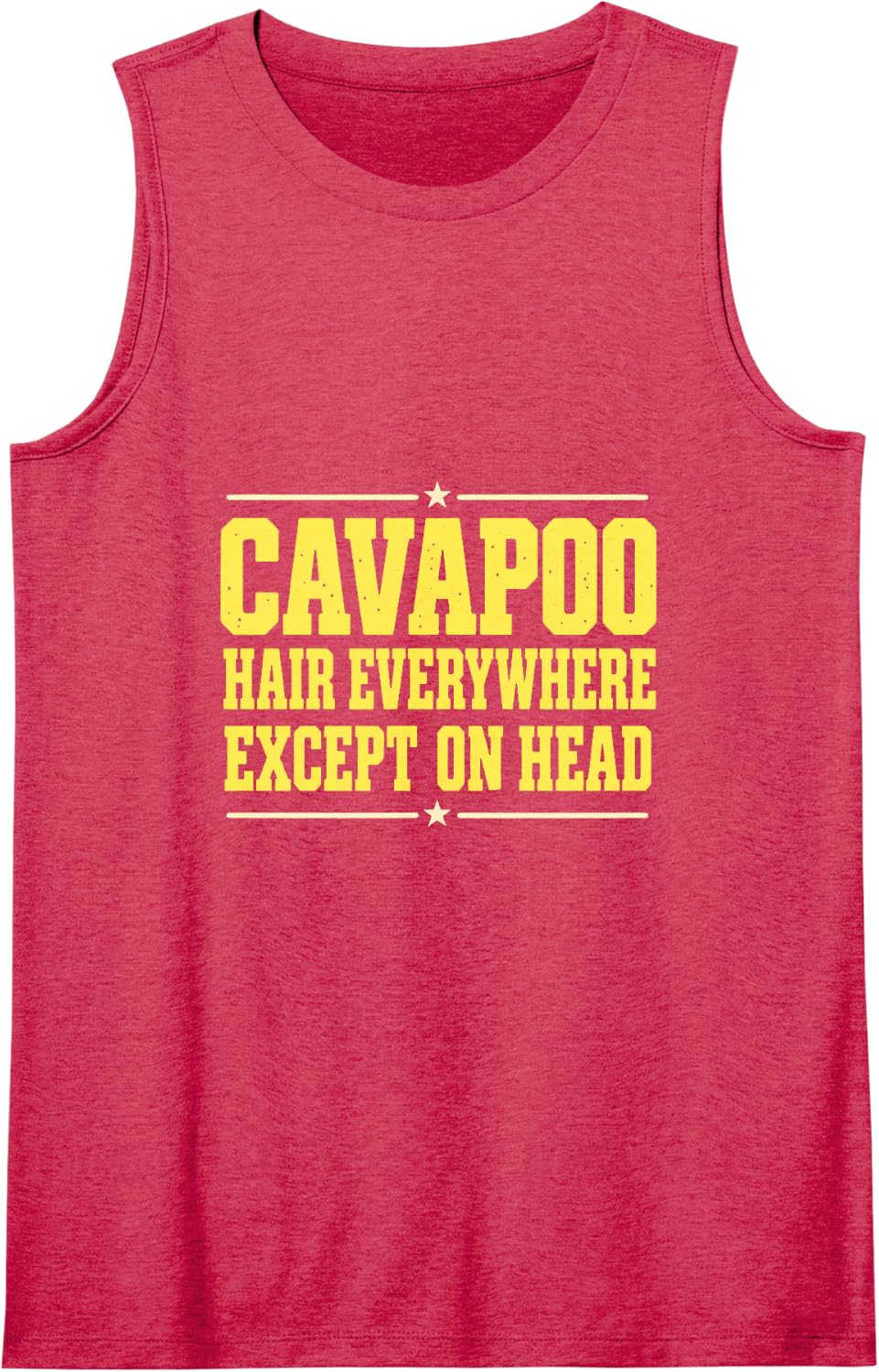 Cavapoo Hair Everywhere Except On Head Funny Dog Mom Dad Sleeveless Tank Top - Red