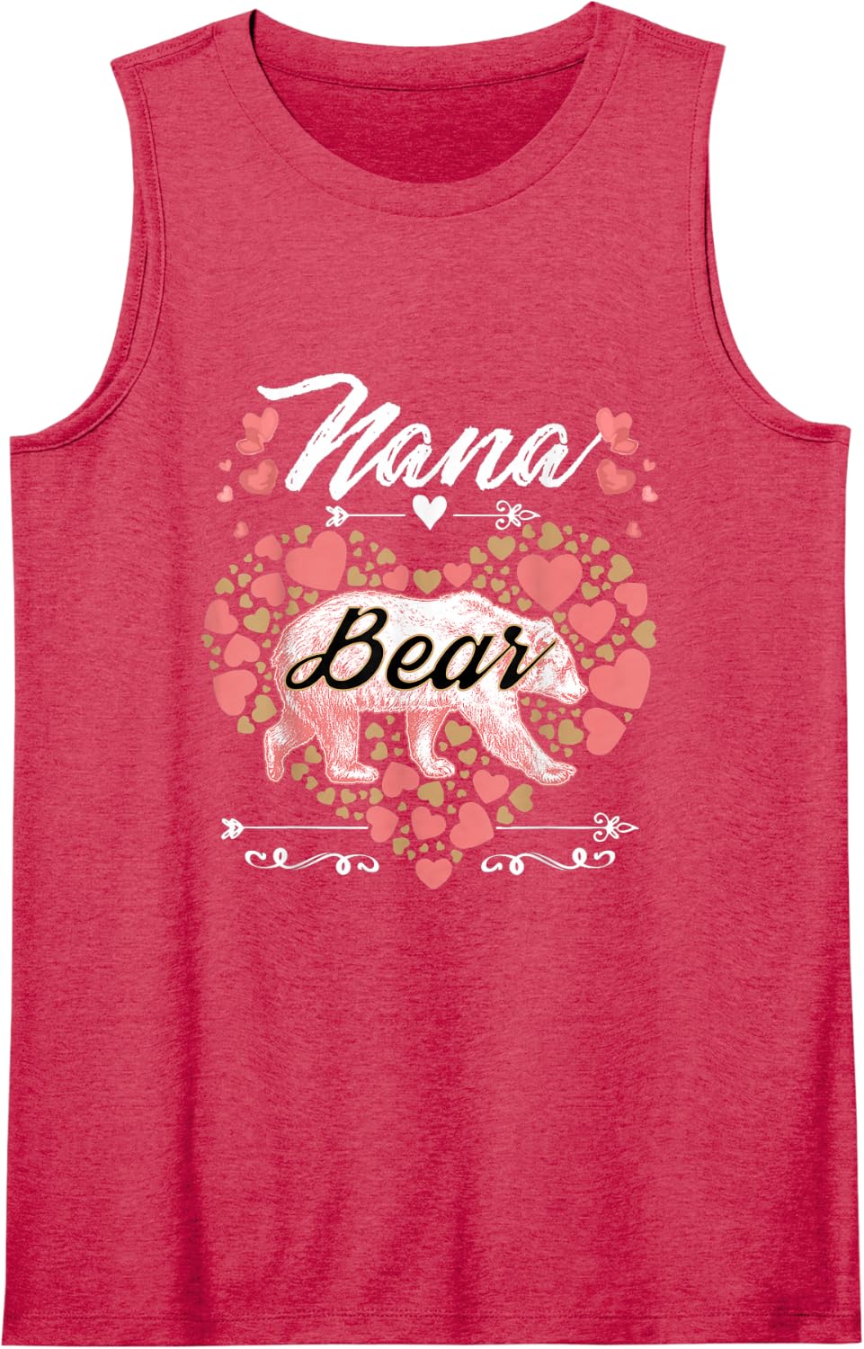 Nana Bear Shirt for Women - Sweet Mother's Day and Birthday Sleeveless Tank Top - Red