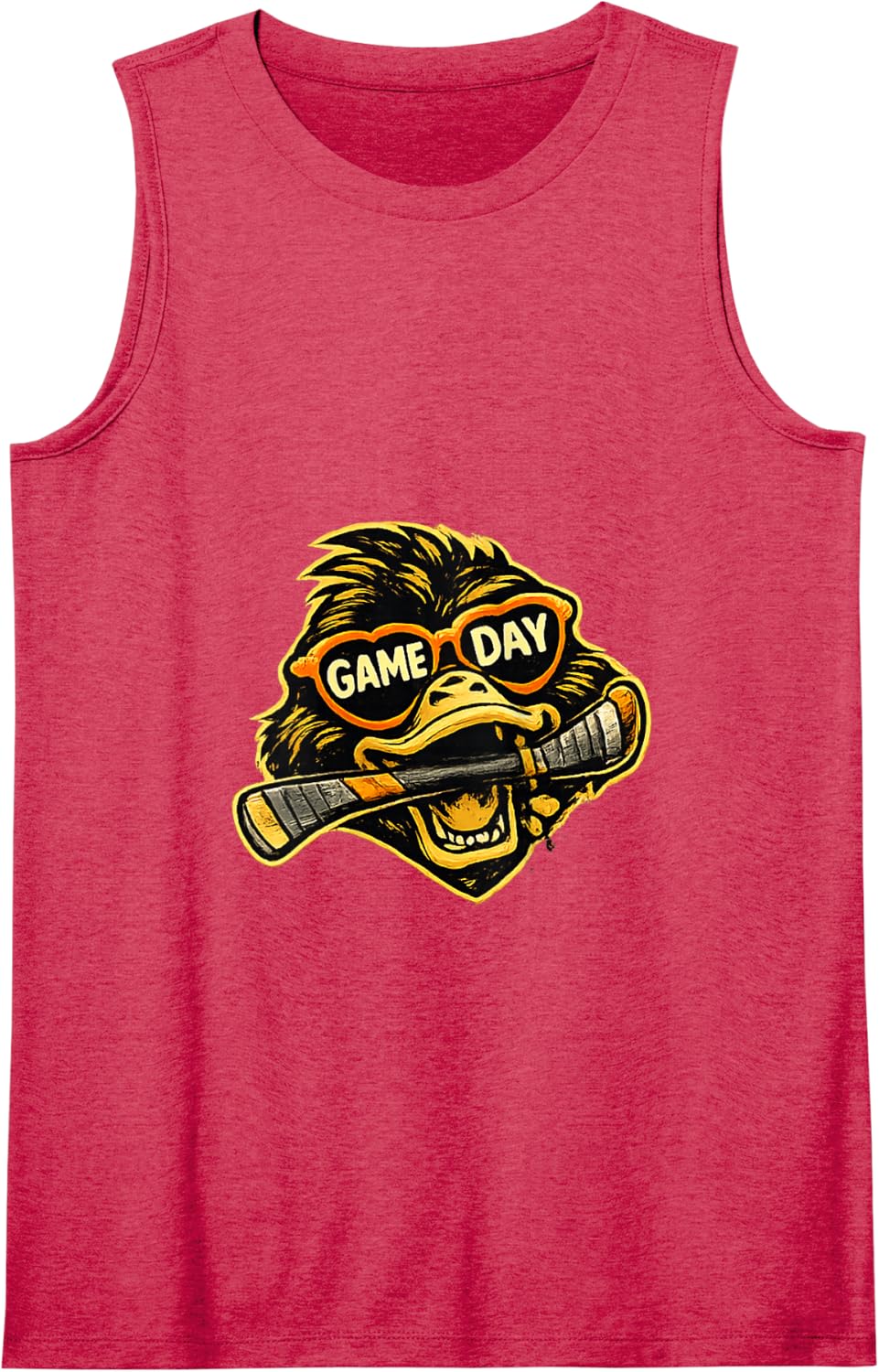Funny Hockey Duck Game Day Vintage Shirt Fans Tank Top - Red