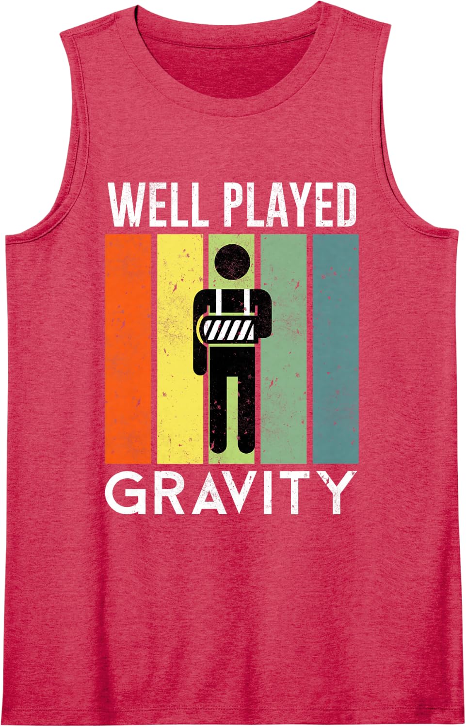 Broken Arm Well Played Gravity Girl Gift Sleeveless Tank Top - Red