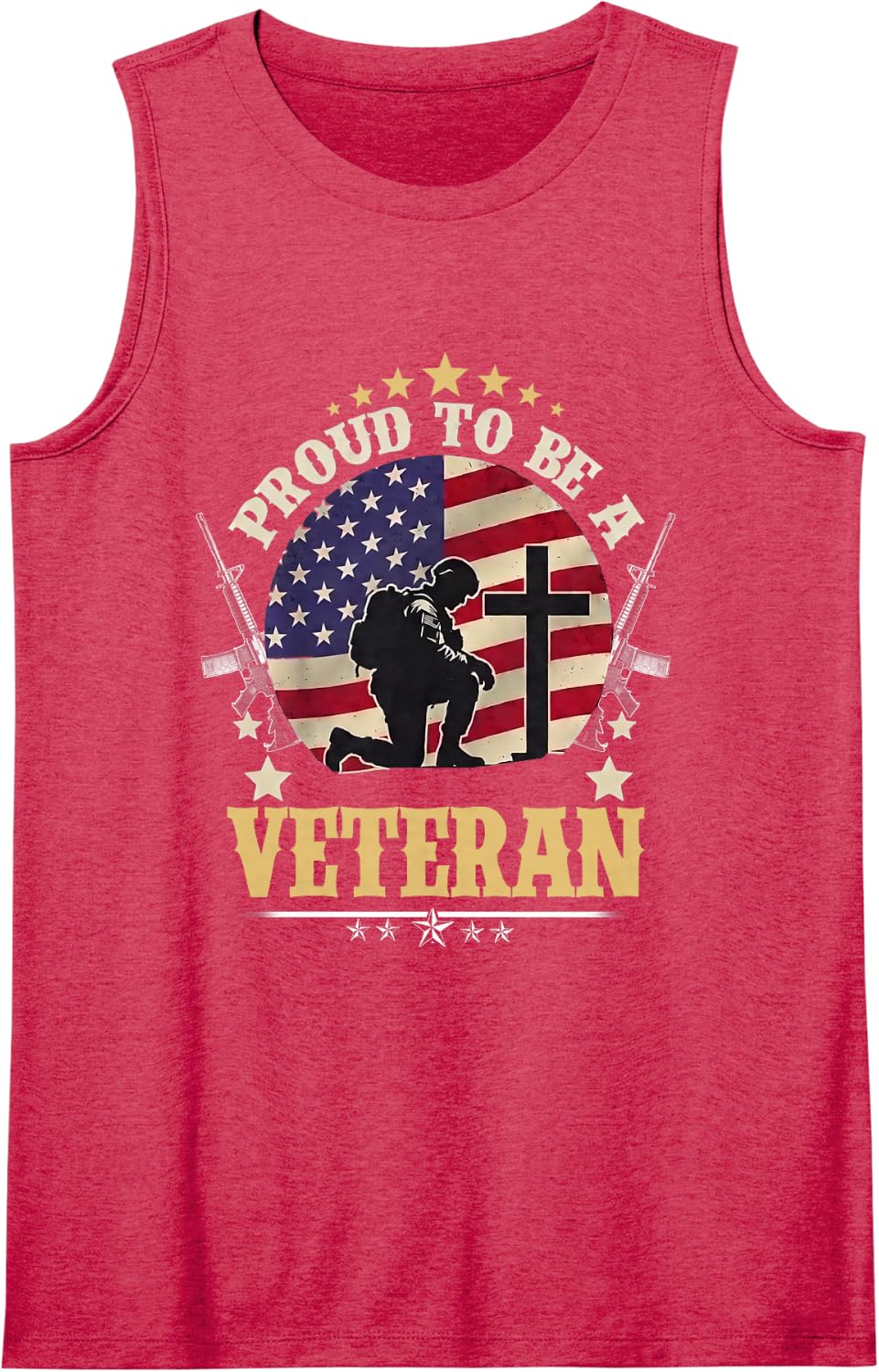 Proud Be A Veteran of The USA Veteran Veterans Day-Patriotic Sleeveless Tank Top - Red