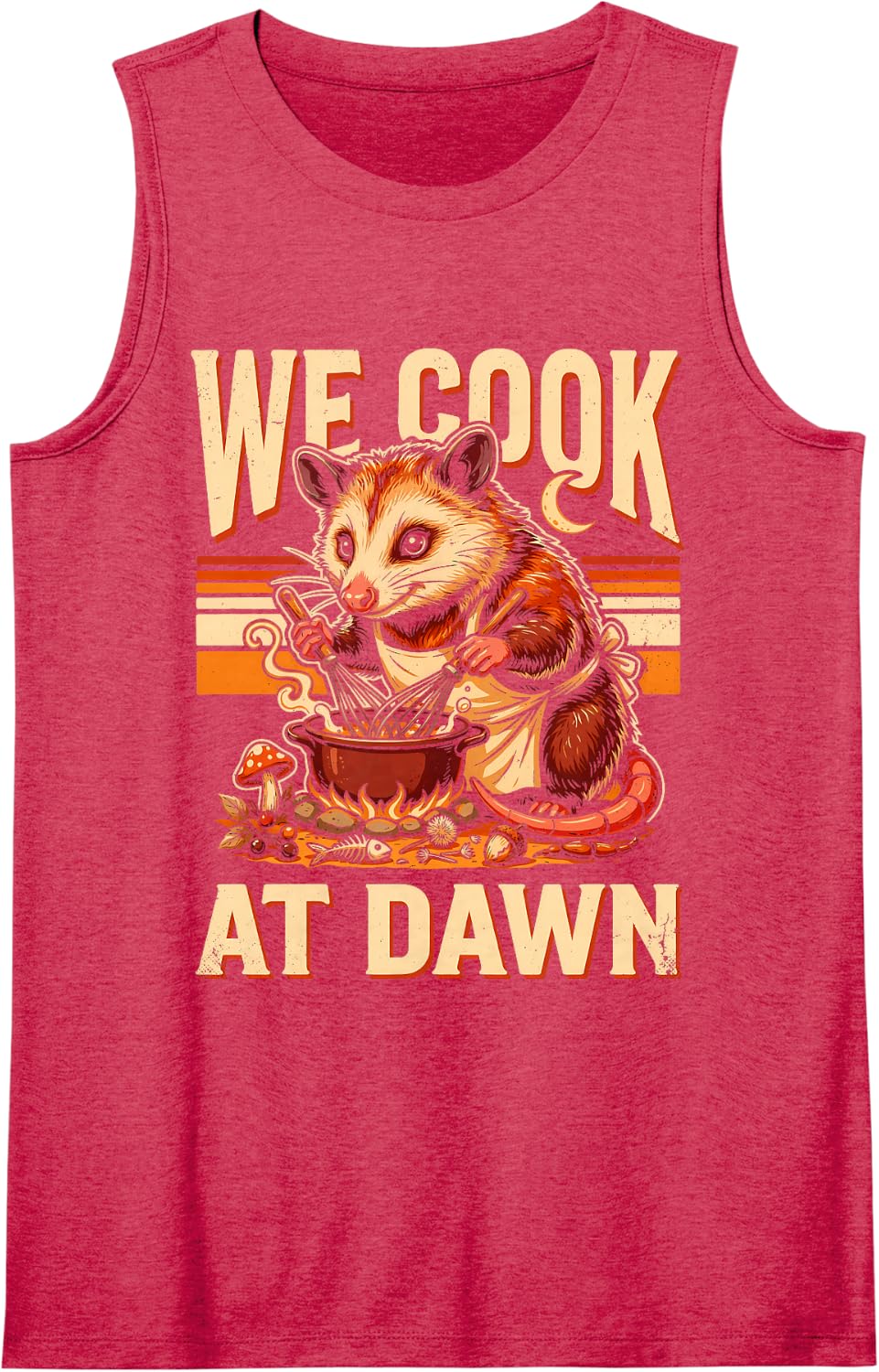 We Cook At Dawn Opossum Tank Top - Red