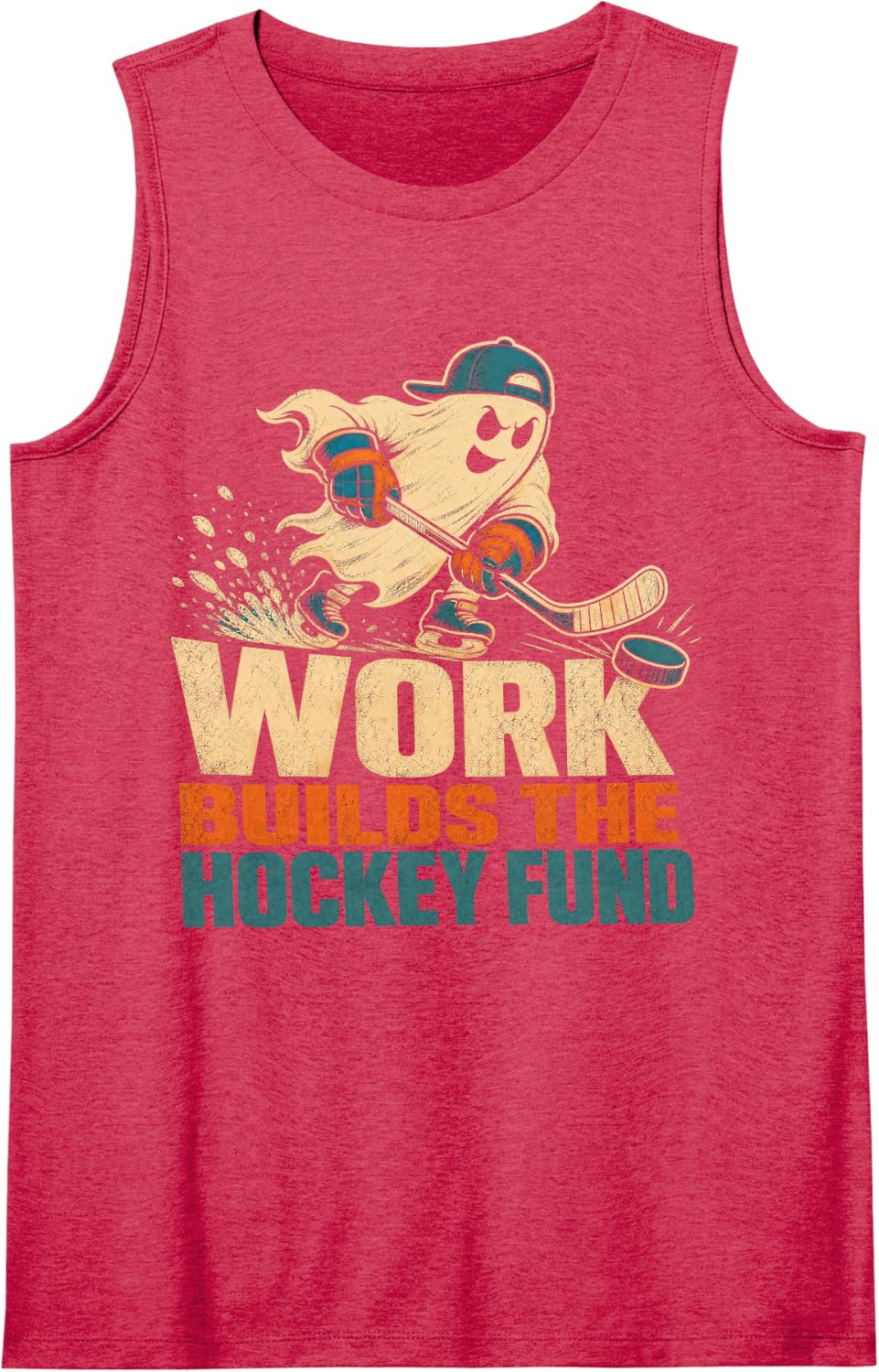 Work Builds The Hockey Fund Hockey Player Goalie Sleeveless Tank Top - Red
