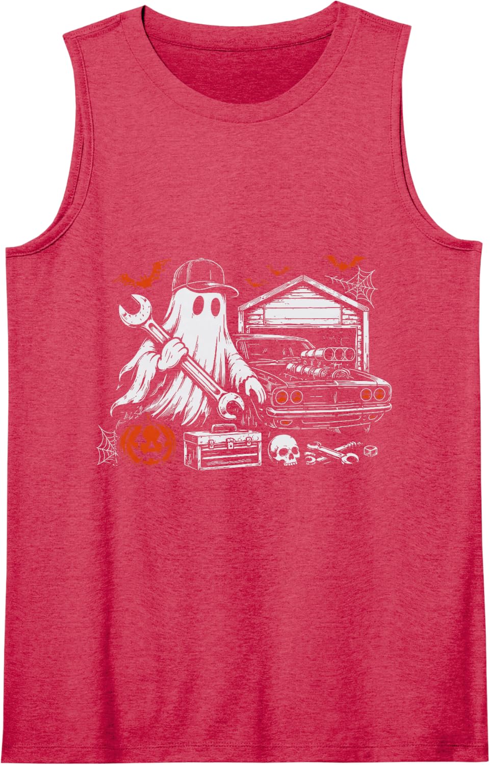 Classic Car Garage Automotive Sleeveless Tank Top - Red