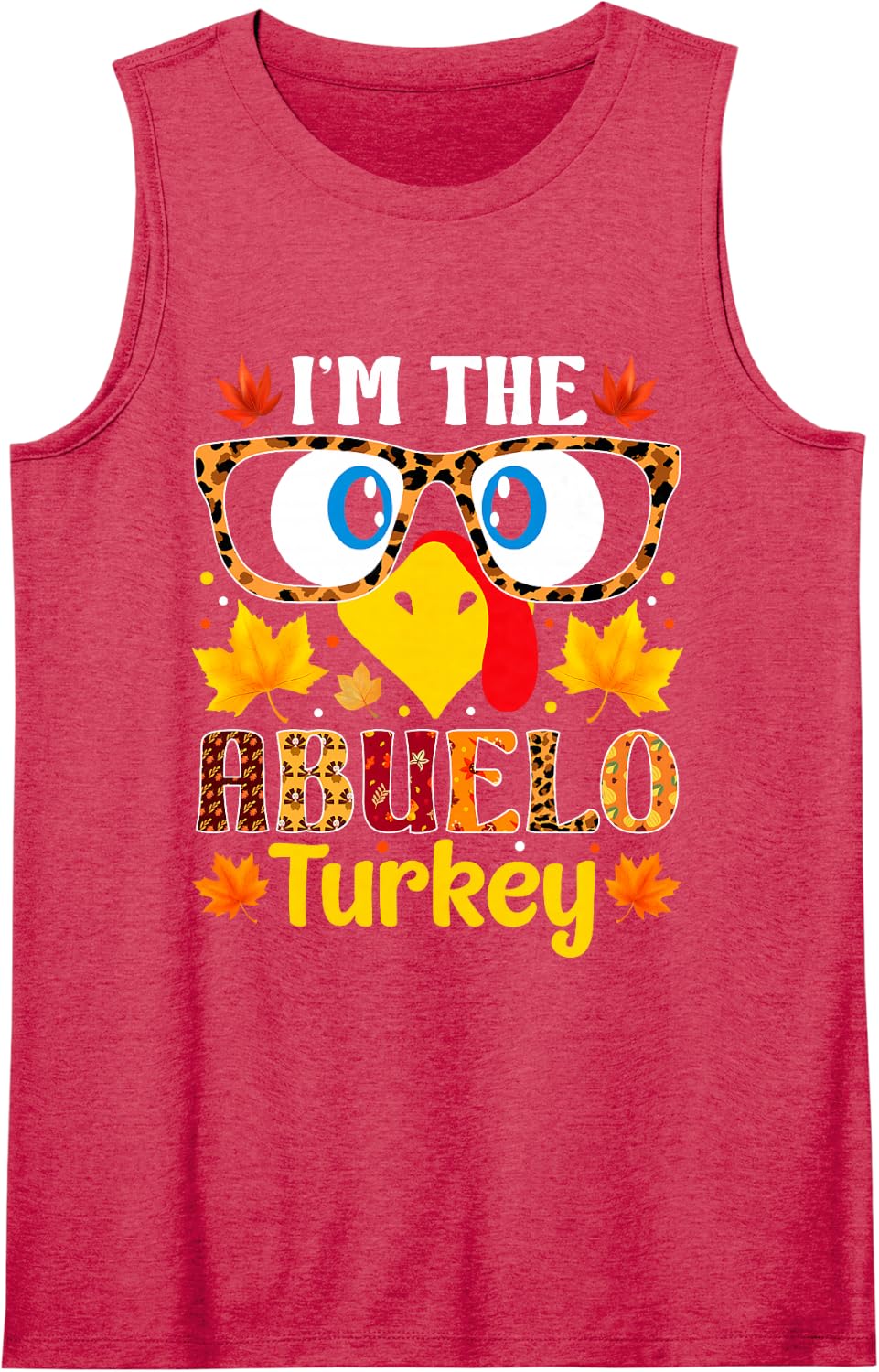 I'm The Abuelo Turkey Thanksgiving Family Matching Sleeveless Tank Top - Red