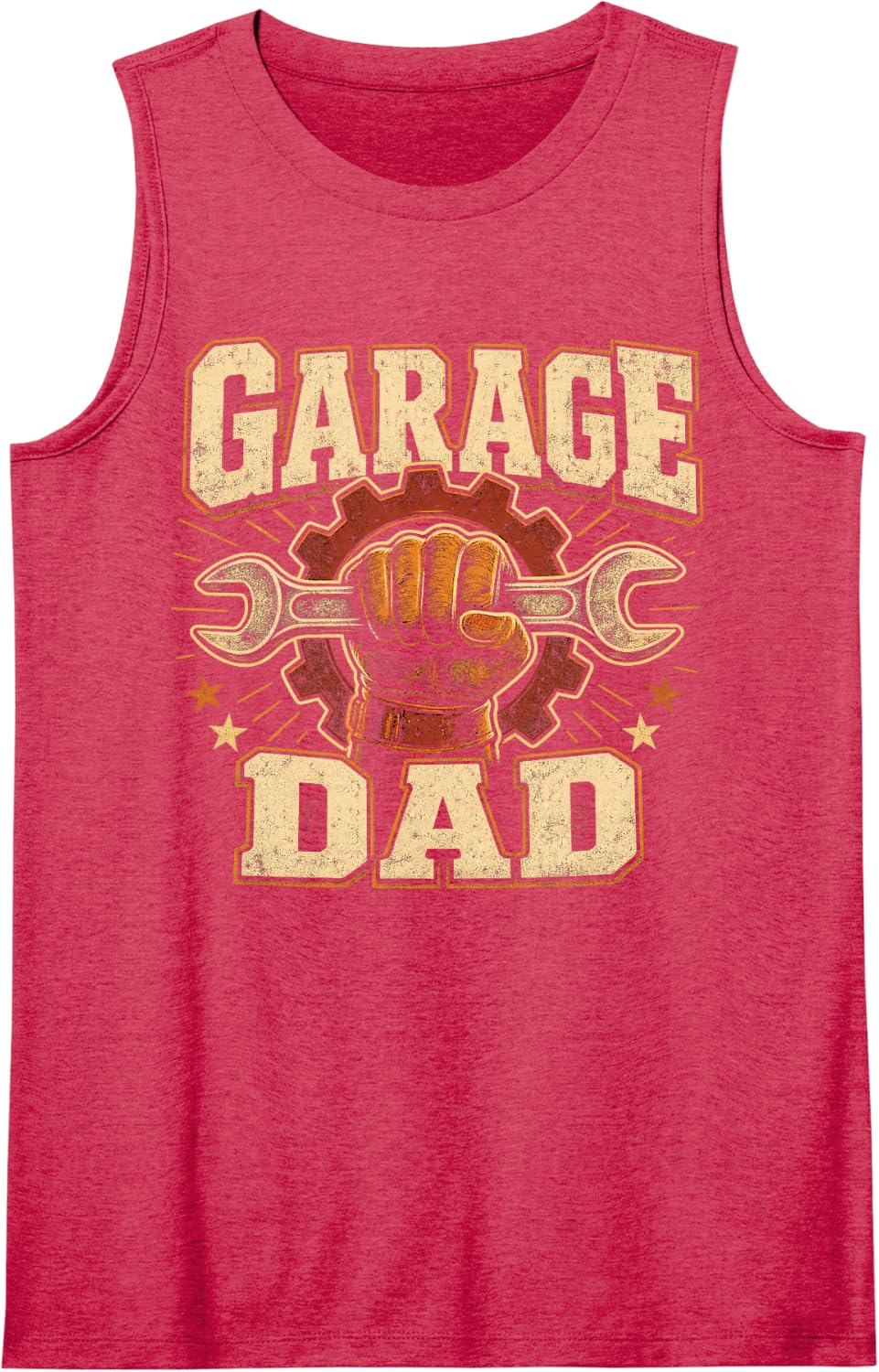Garage Dad Mechanic Fathers Day Sleeveless Tank Top - Red