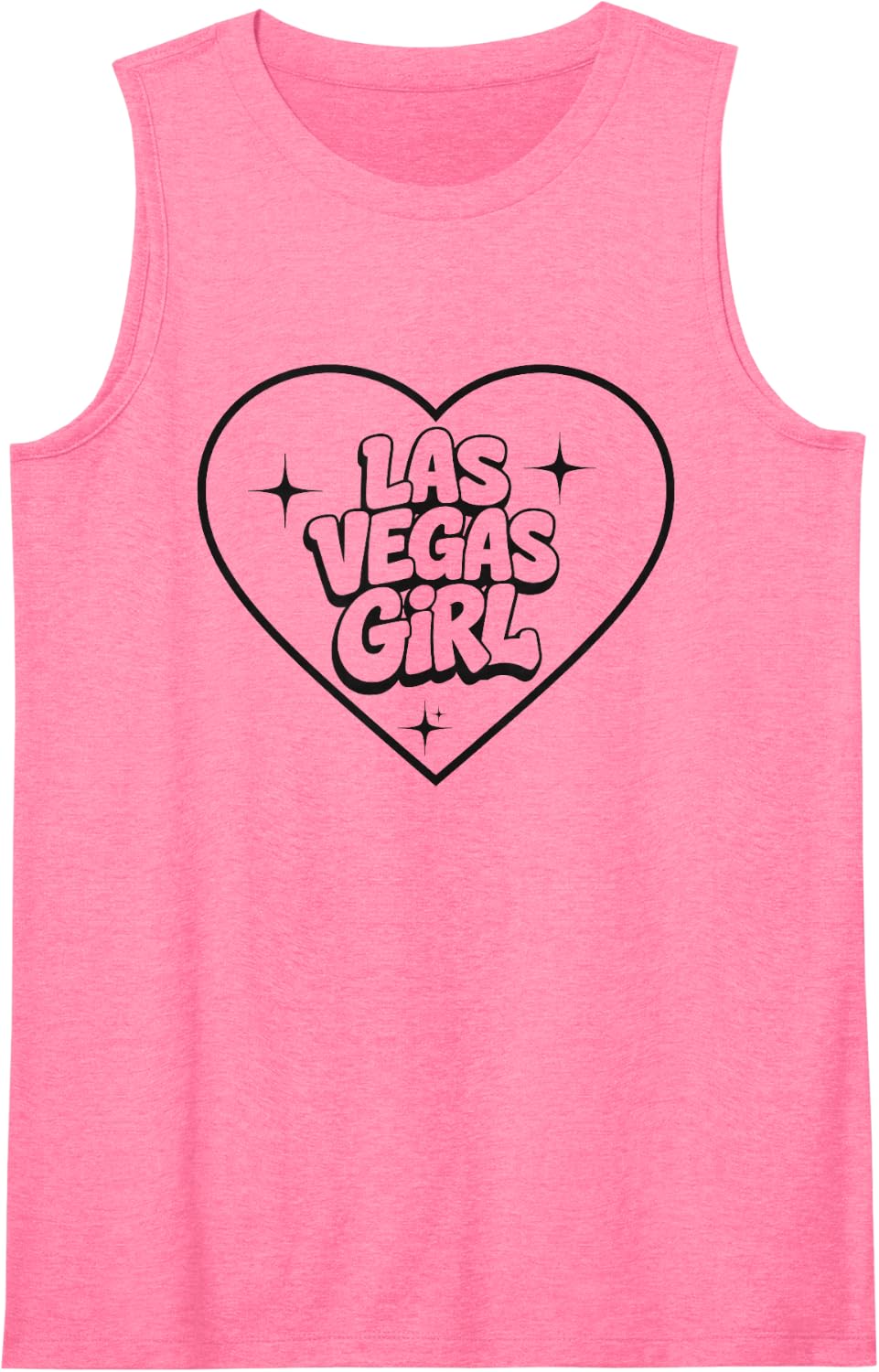 Women's Cute Las Vegas Girls Heart City Pride Sleeveless Tank Top - Pink