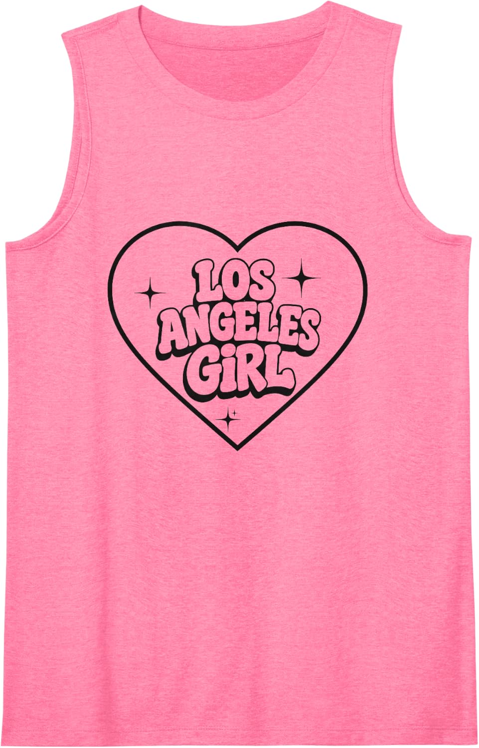 Women's Cute Los Angeles Girls Heart City Pride Sleeveless Tank Top - Pink