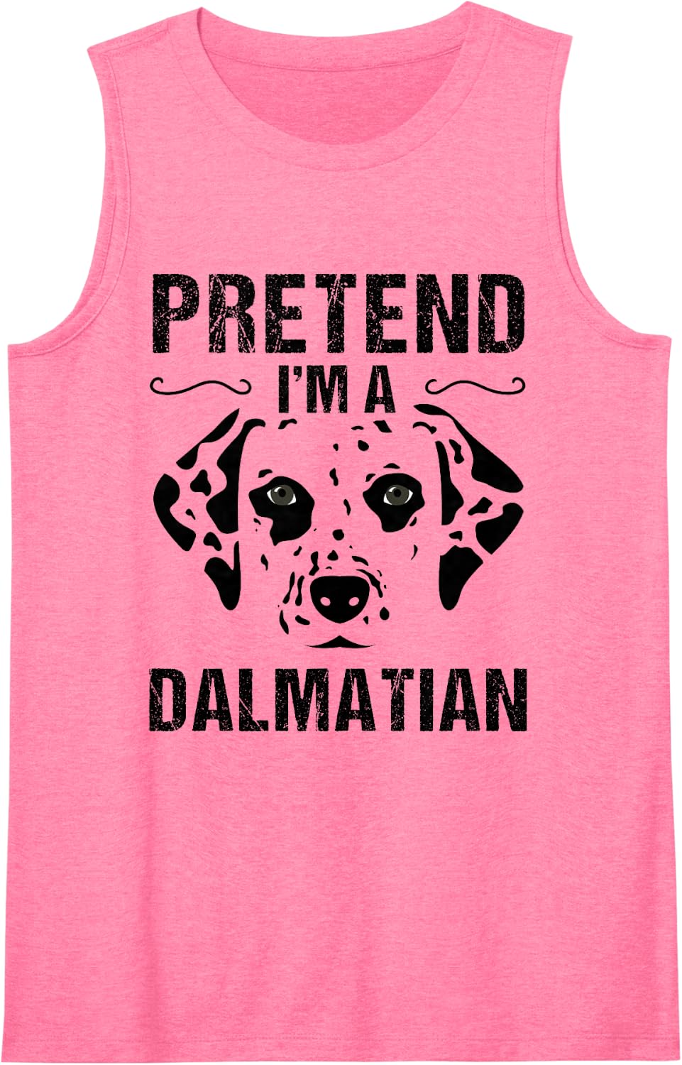 Funny Pretend I'm a Dalmatian Lazy Halloween Costume Sleeveless Tank Top - Pink
