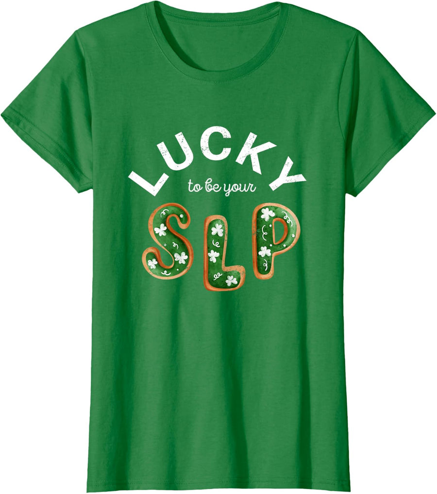 Cute Speech Therapist St. Patrick's Day St. Patty's SLP T-Shirt - Kelly Green
