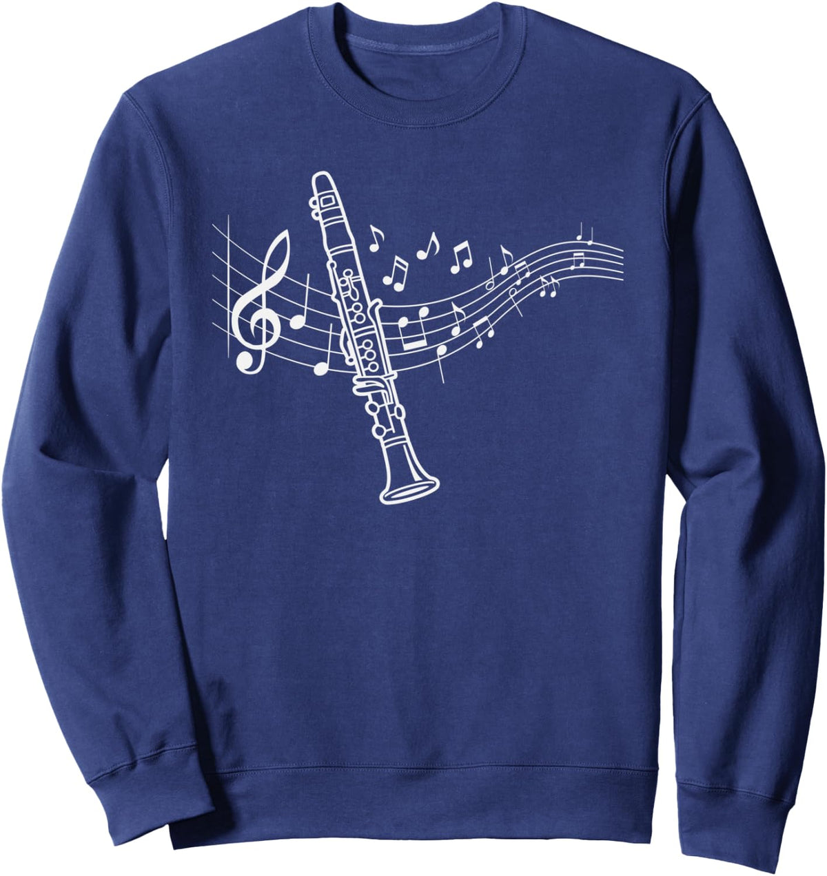 Clarinetist Music Notes Clarinet Sweatshirt - Adult Unisex Navy Blue