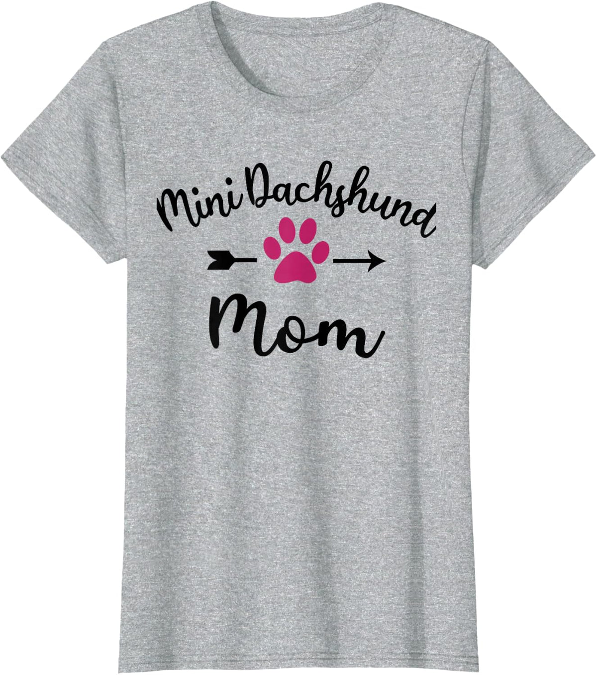 Funny Mini Dachshund Mom for Doxie Weiner Dog Lovers T-Shirt - Heather Grey