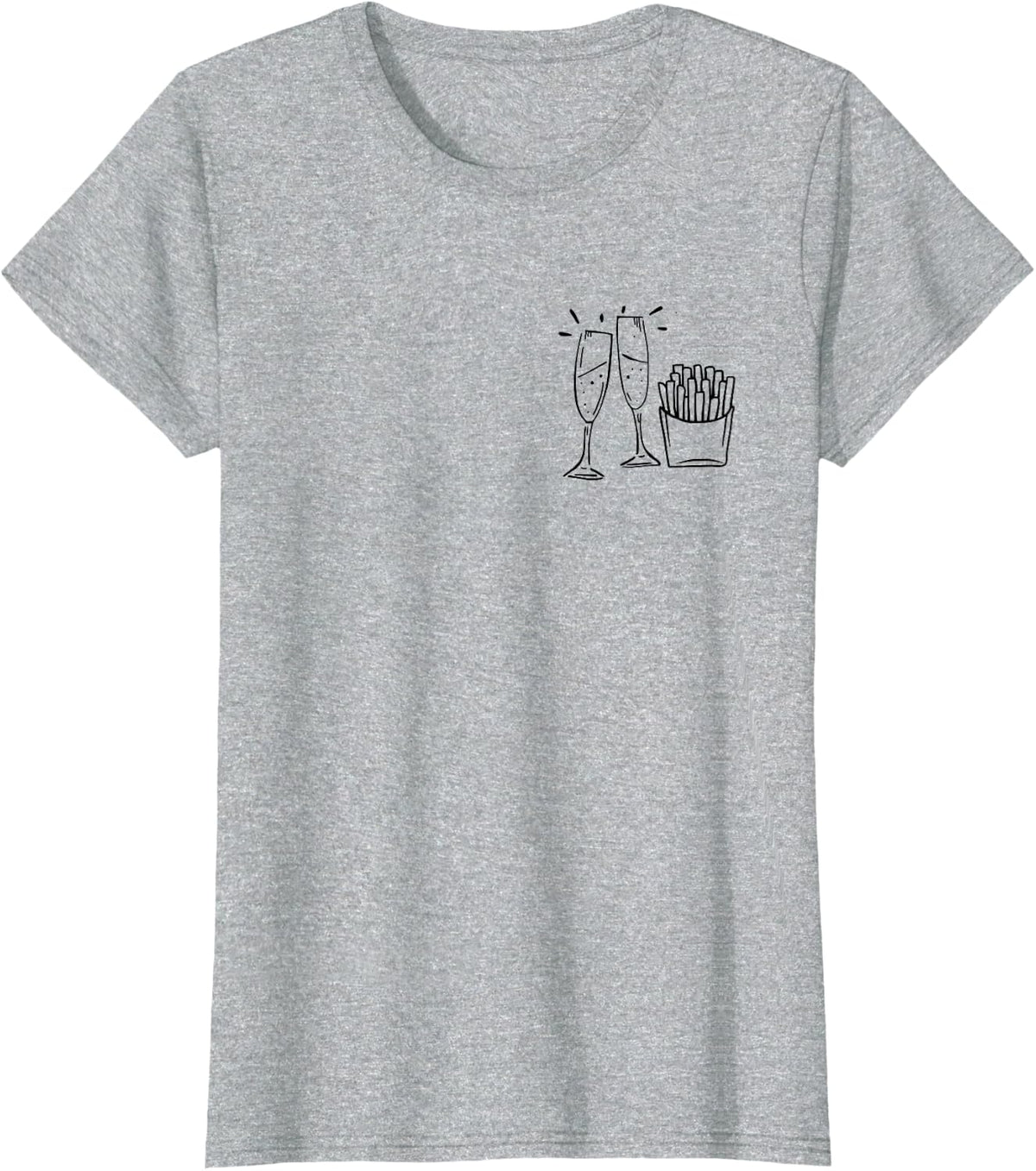 Champagne and french fries T-Shirt - Heather Grey