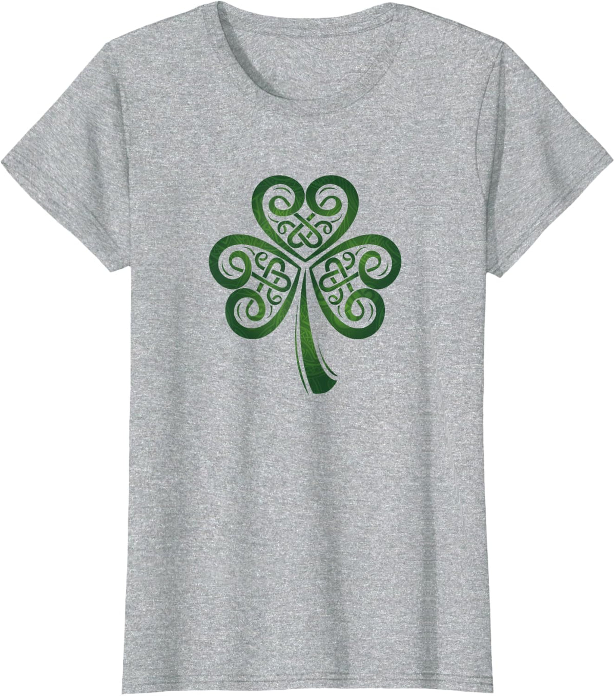 Heart of Ireland Shamrock Celtic Knot Irish Shirt in Green T-Shirt - Heather Grey