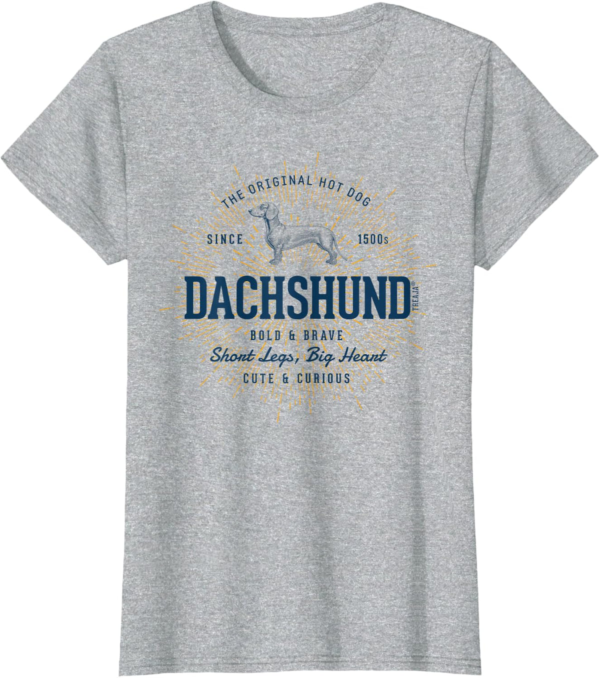 Retro Styled Dachshund Vintage T-Shirt - Heather Grey