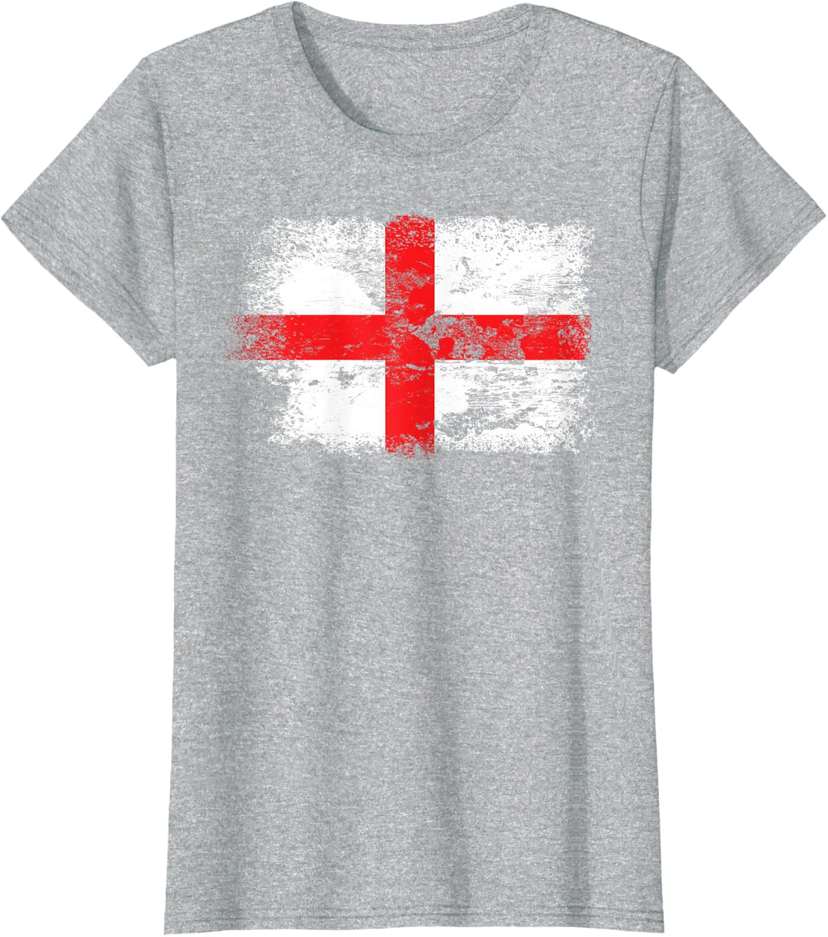 England Flag T-Shirt | Cross of Saint George Flag Tee T-Shirt - Heather Grey