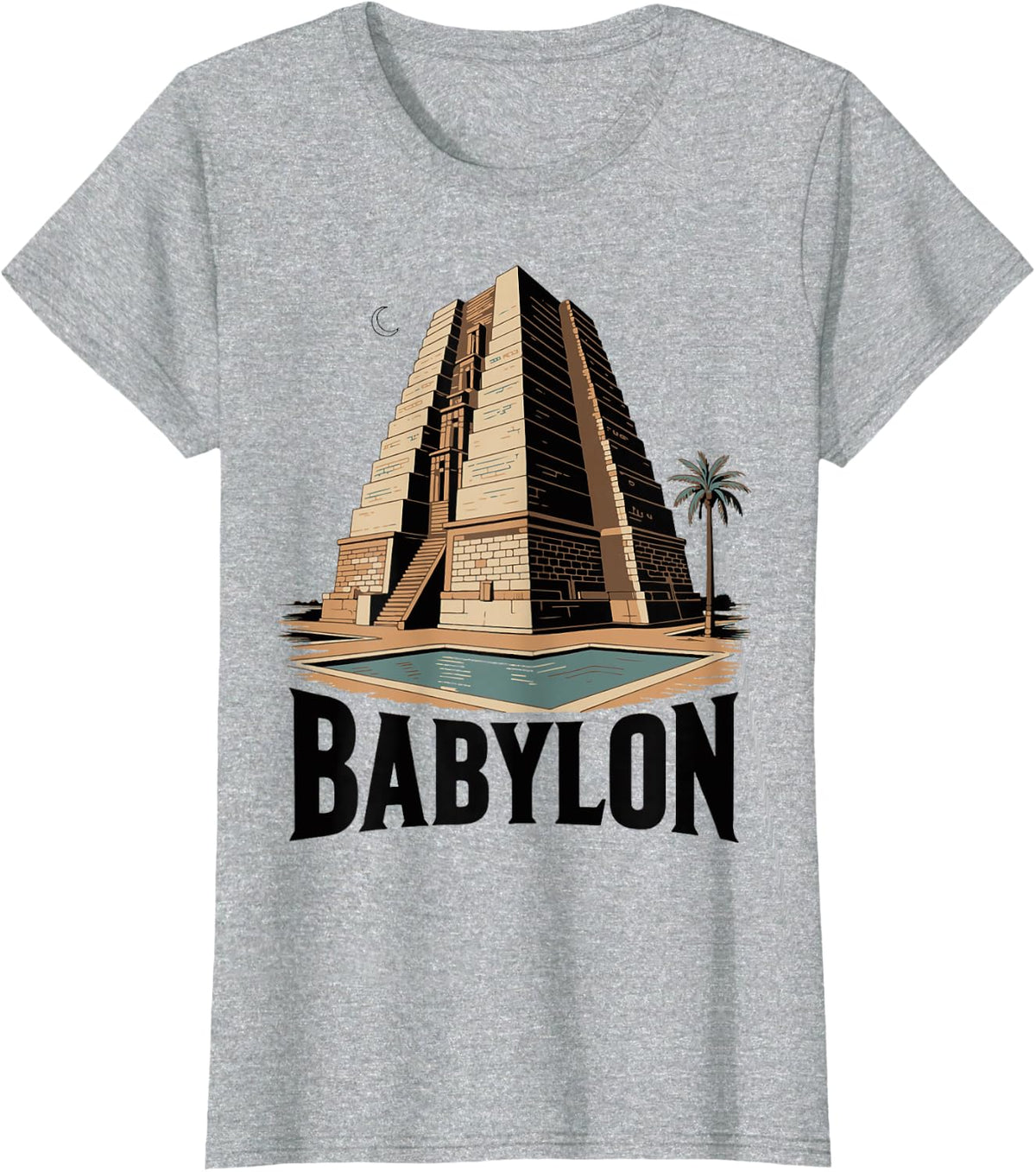 Babylon Gate Mesopotamia Ancient City History Lover Teacher T-Shirt - Heather Grey