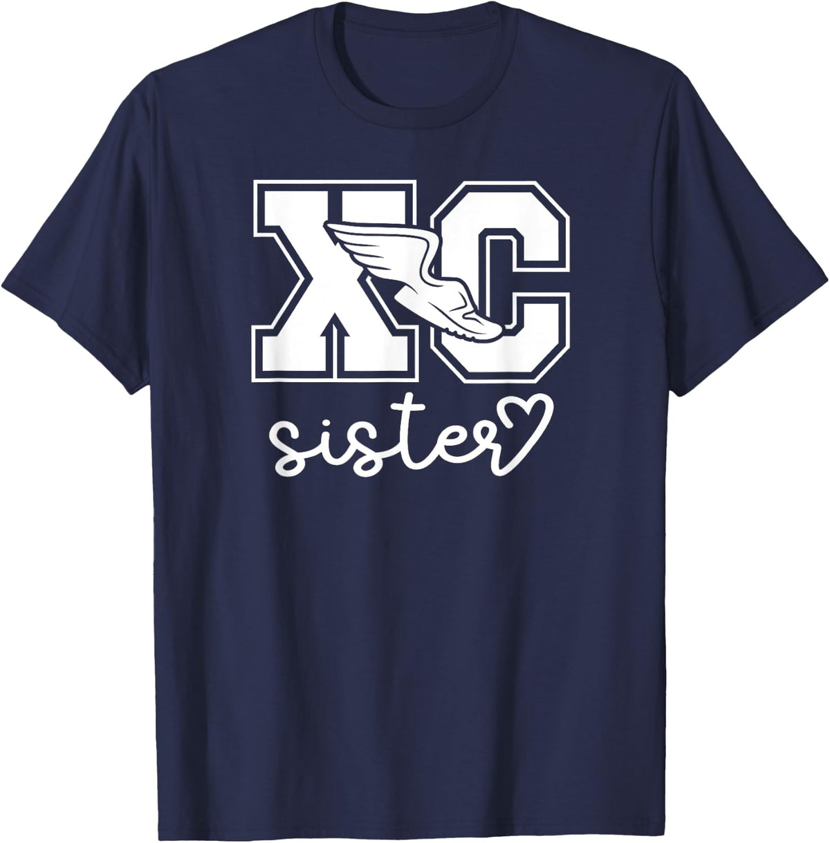 XC Sister Cross Country Sister Of A Cross Country Runner Sis T-Shirt - Navy Blue