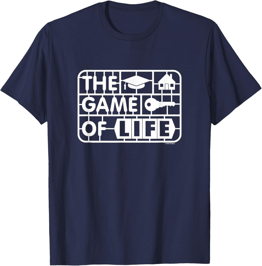 The Game of Life Vintage Board Game Piece Title Logo T-Shirt - Navy Blue
