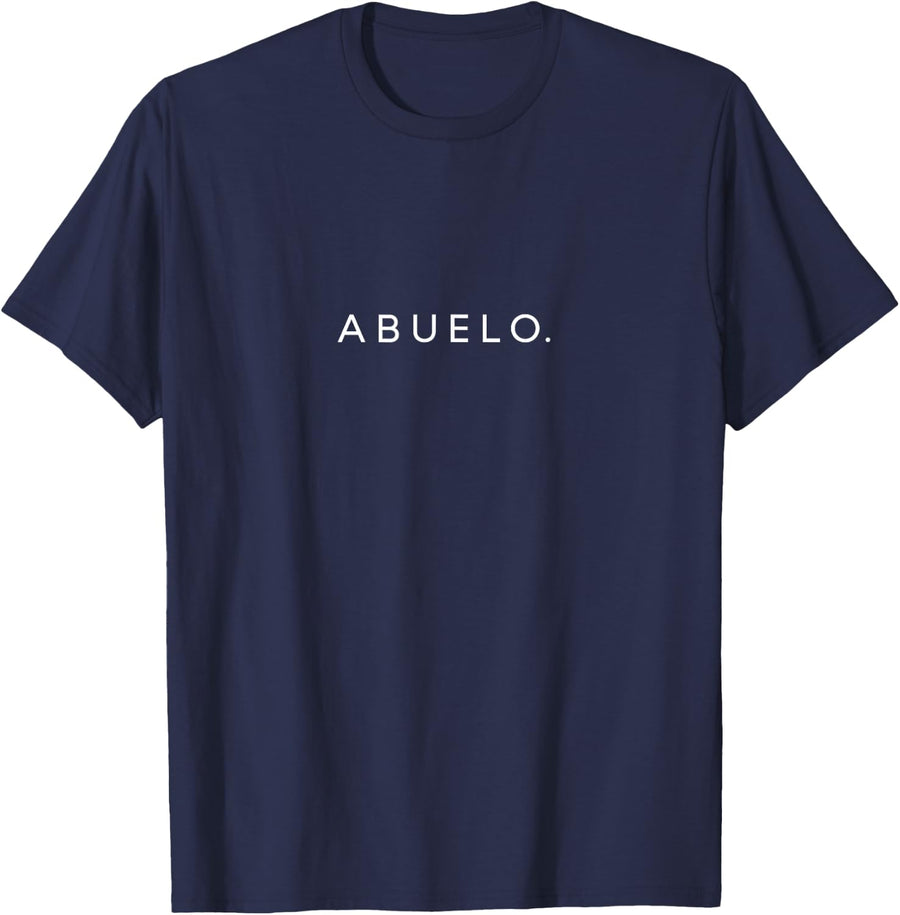 Abuelo Minimalist Lettering Grandfather T-Shirt - Navy Blue