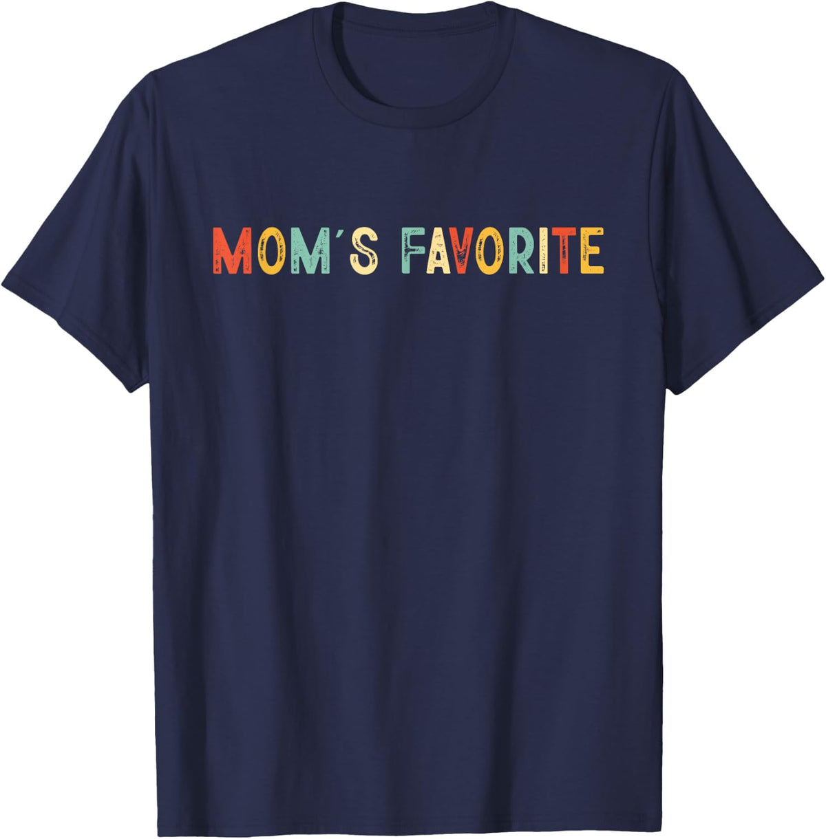 Moms Favorite Retro Funny Mom's Favorite Mother's Day T-Shirt - Navy Blue