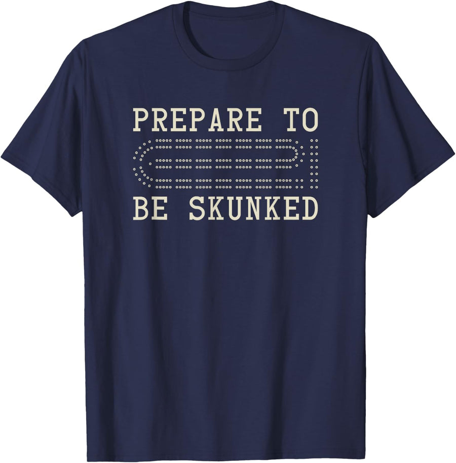 Cribbage Enthusiast - Prepare to be skunked - Cribbage Board T-Shirt - Navy Blue