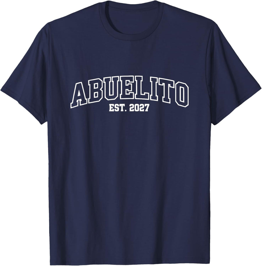 Orgulloso Abuelito Est 2027 Kid Nieta Granddad Latino T-Shirt - Navy Blue